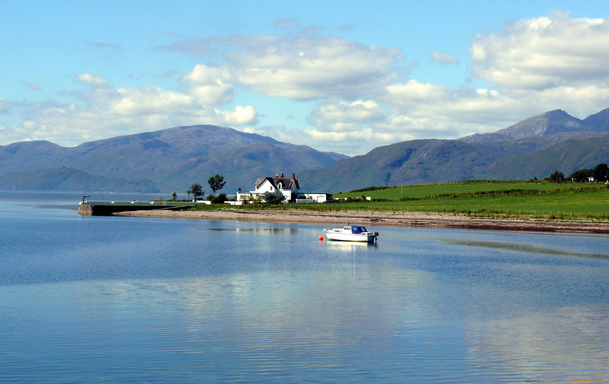 города, -, пейзажи, озеро, горы