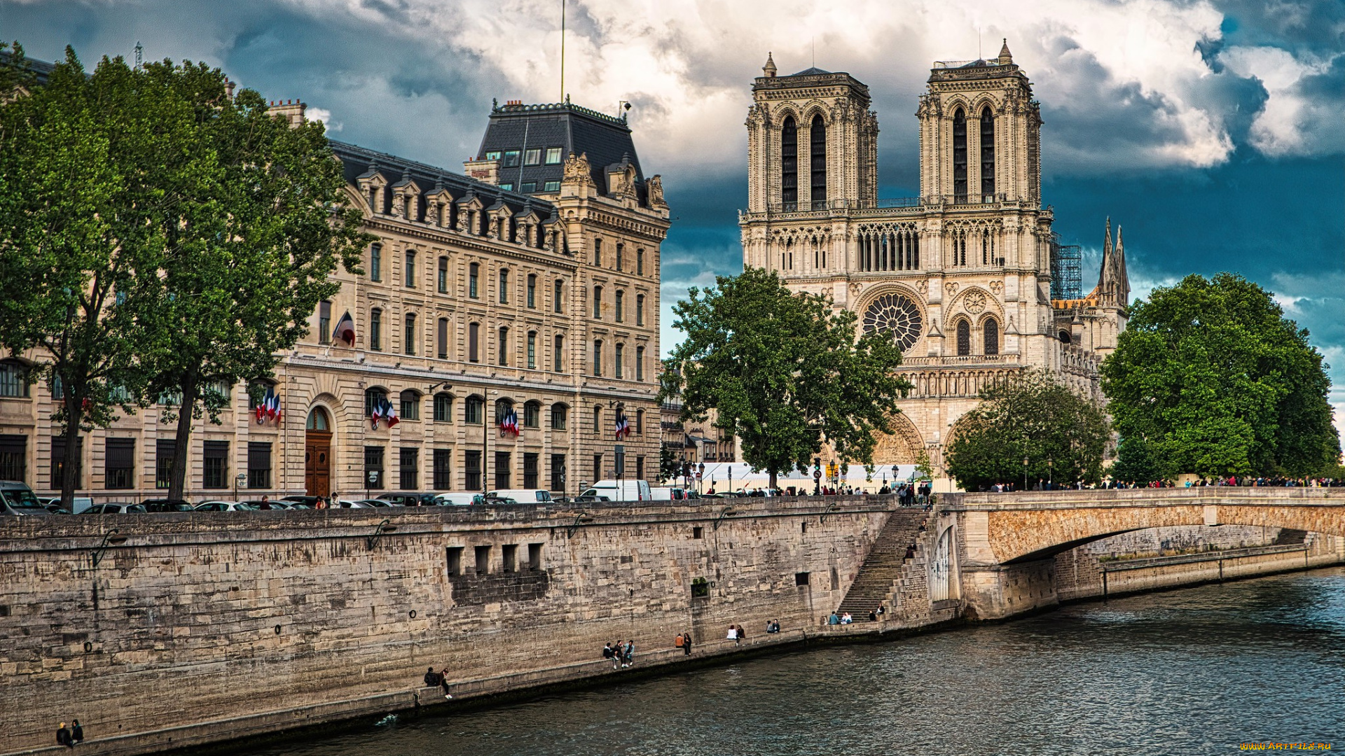 cath&, 233, drale, notre-dame, города, париж, , франция, простор