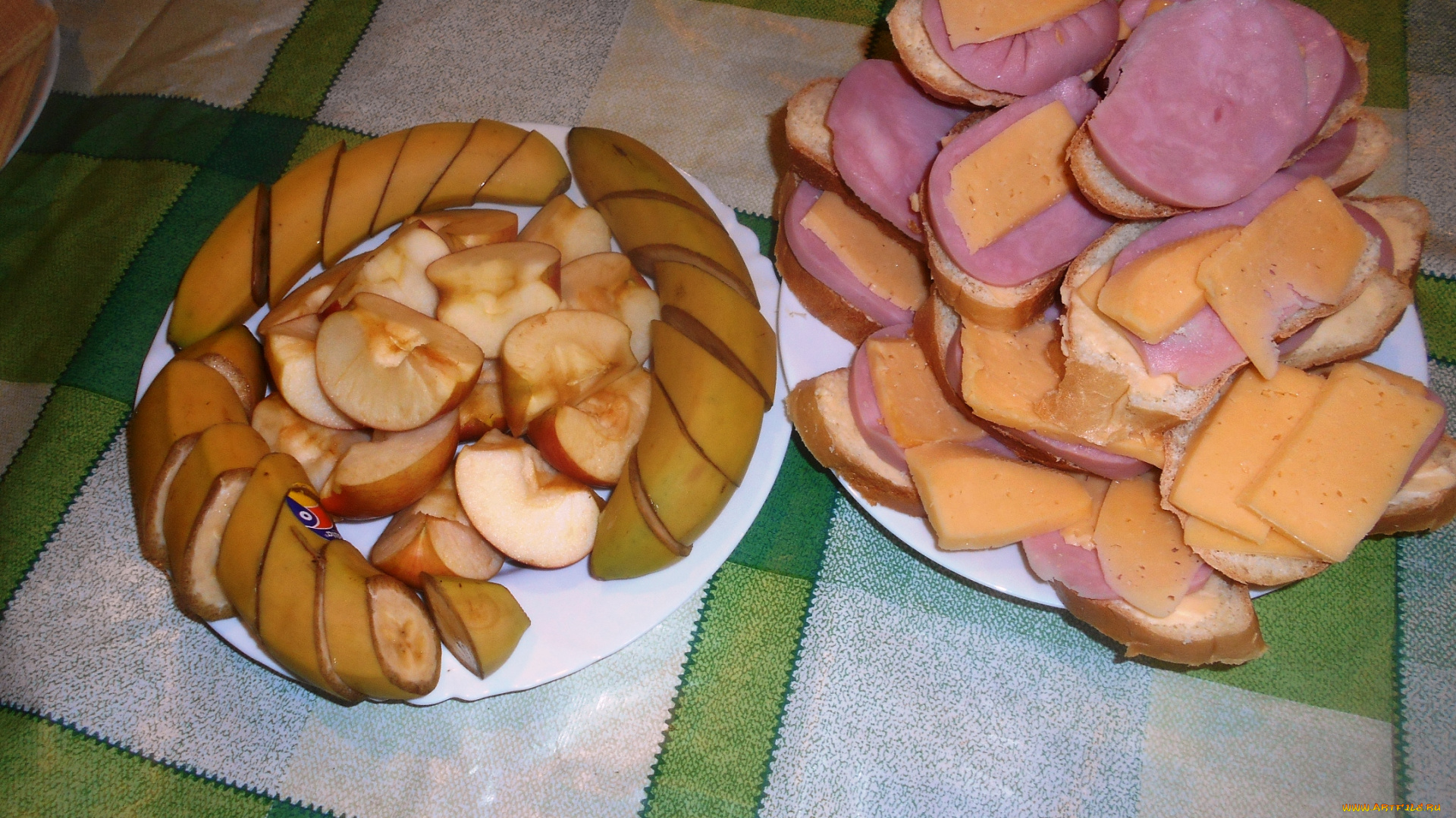 еда, бутерброды, , гамбургеры, , канапе, бананы, яблоки, сыр, колбаса, хлеб