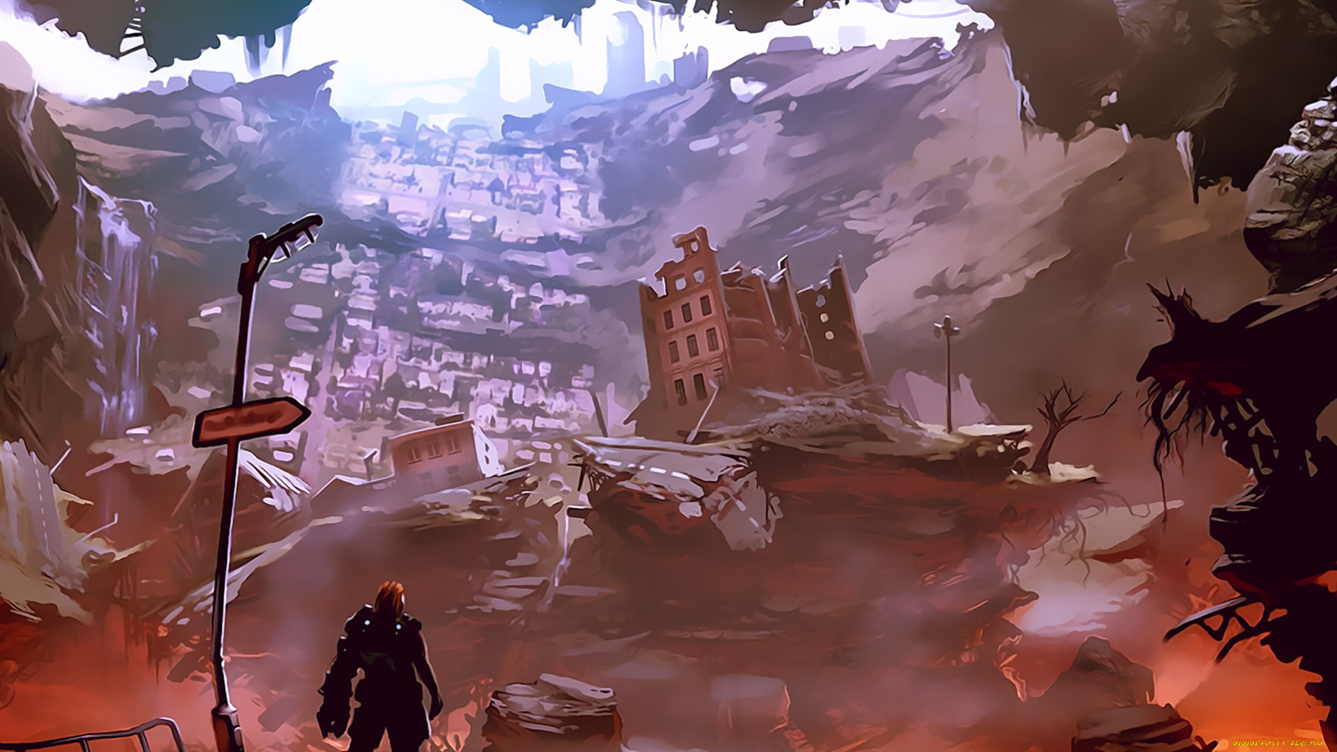 календари, фэнтези, 2019, calendar, разрушение, катастрофа, здание, человек