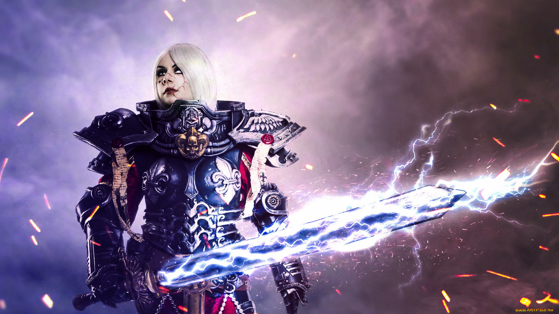 разное, cosplay, , косплей, меч, униформа, фон, девушка