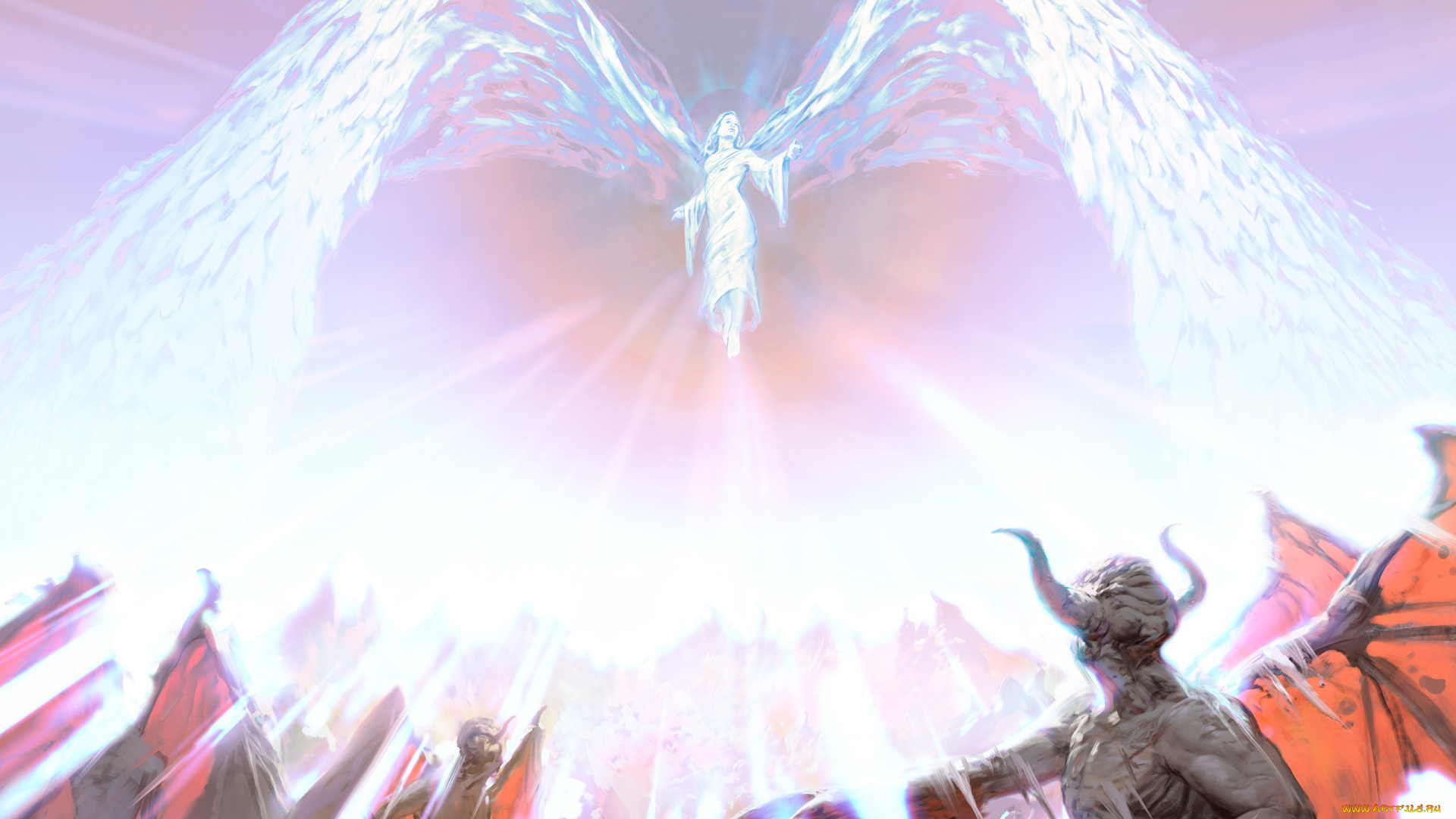 видео, игры, magic, , the, gathering, -, amonkhet, крылья, фон, девушка, демон