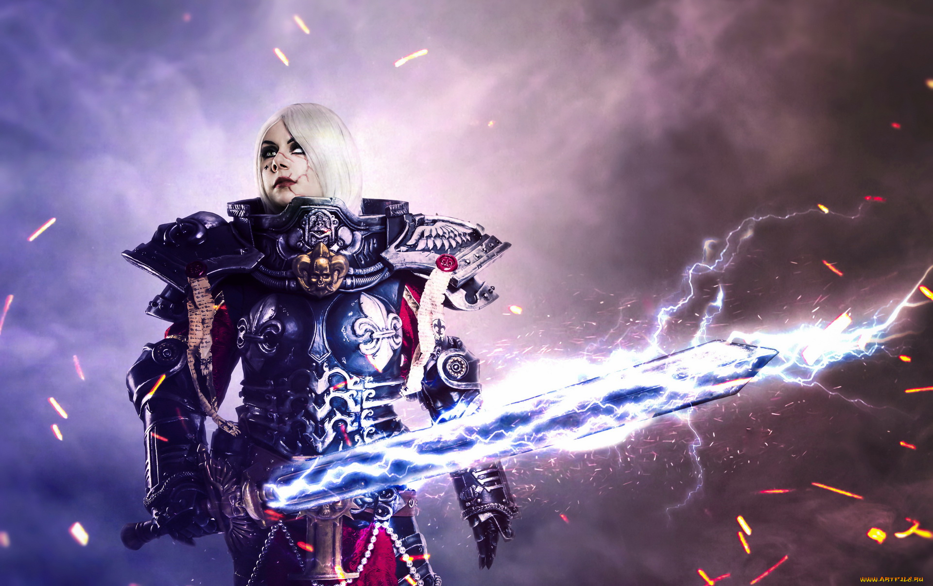 разное, cosplay, , косплей, меч, униформа, фон, девушка