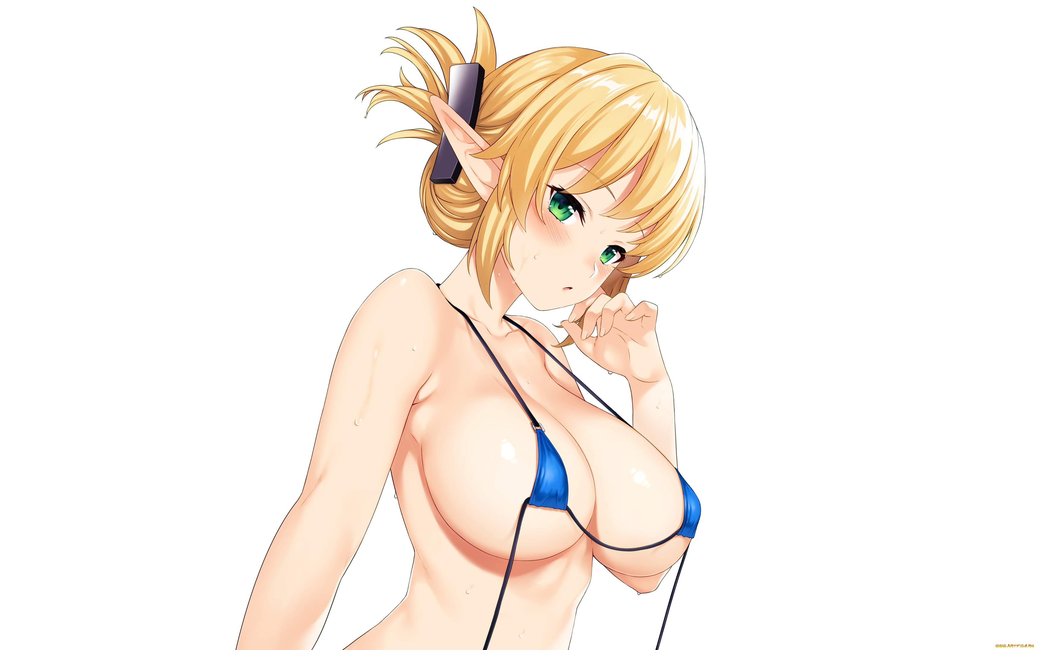 аниме, животные, , существа, девушка, взгляд, фон