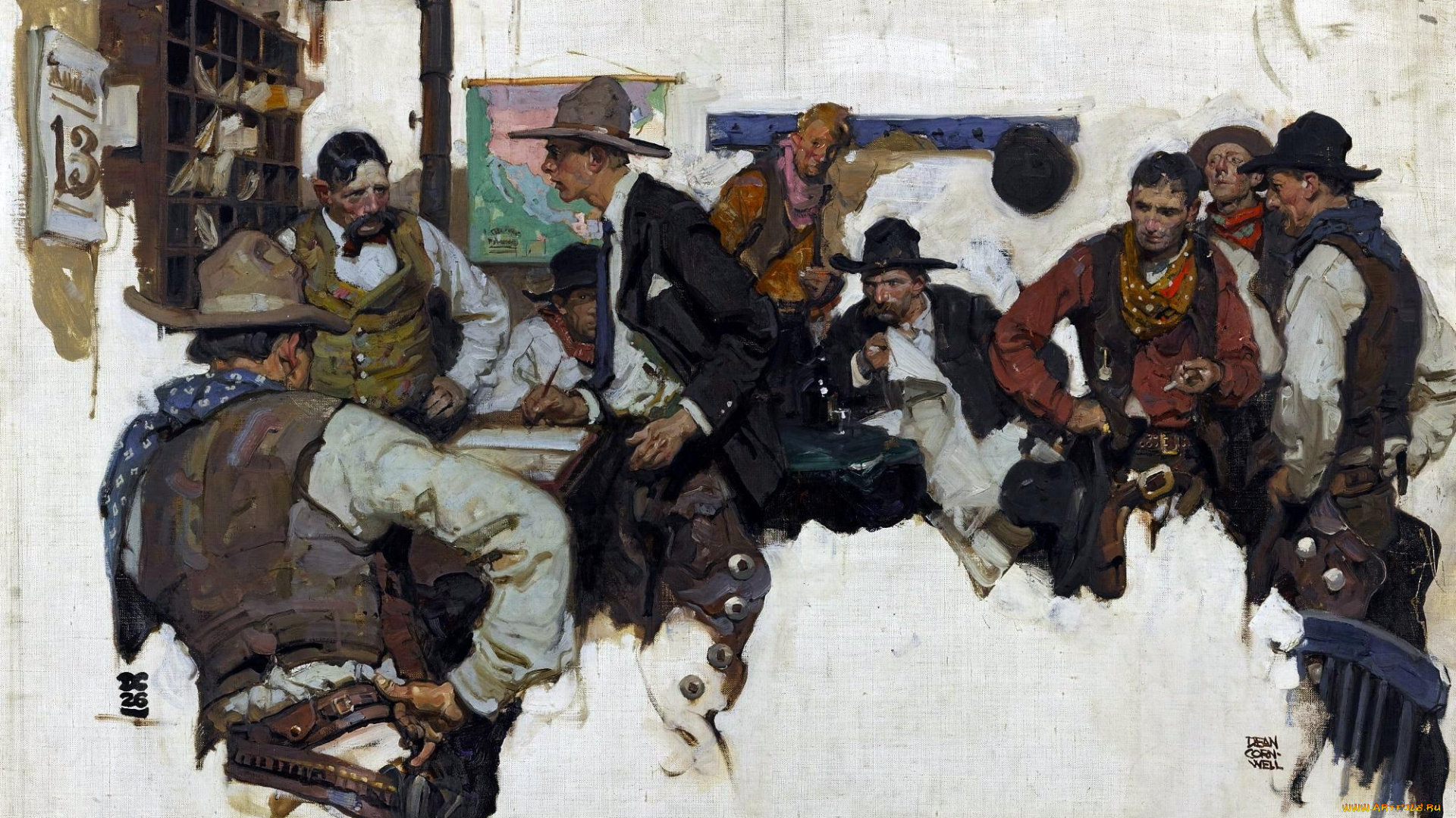 рисованное, dean, cornwell, ковбои
