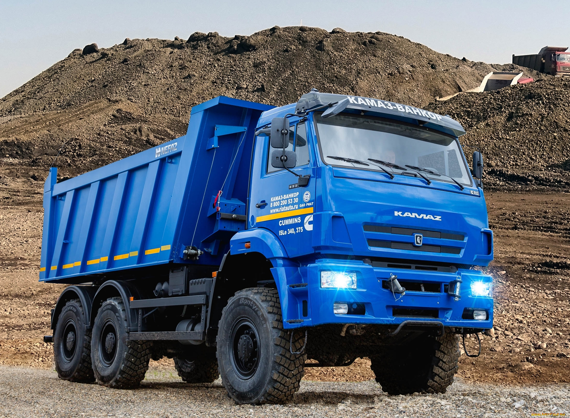 камаз, автомобили, автомобиль, самосвал, синий, карьер