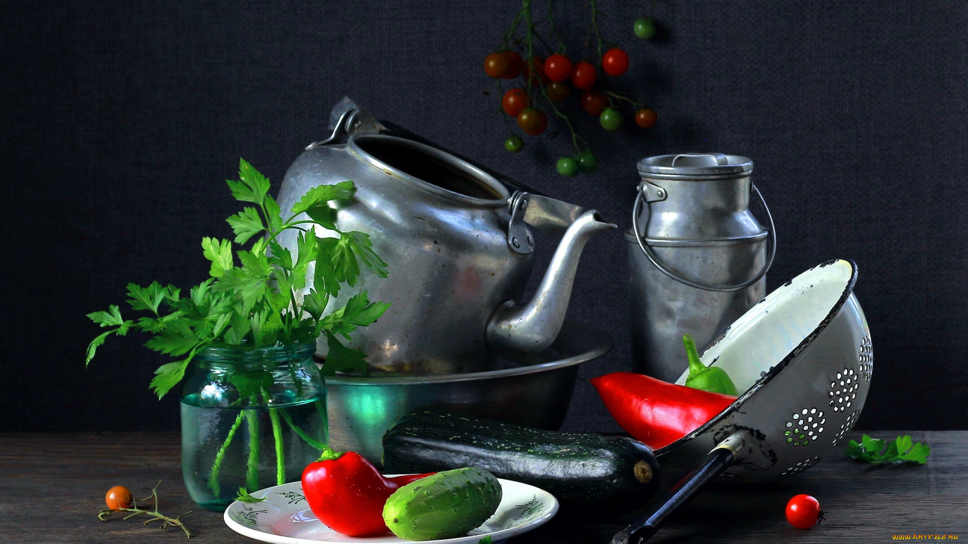 еда, овощи, перец, помидоры, огурец, петрушка