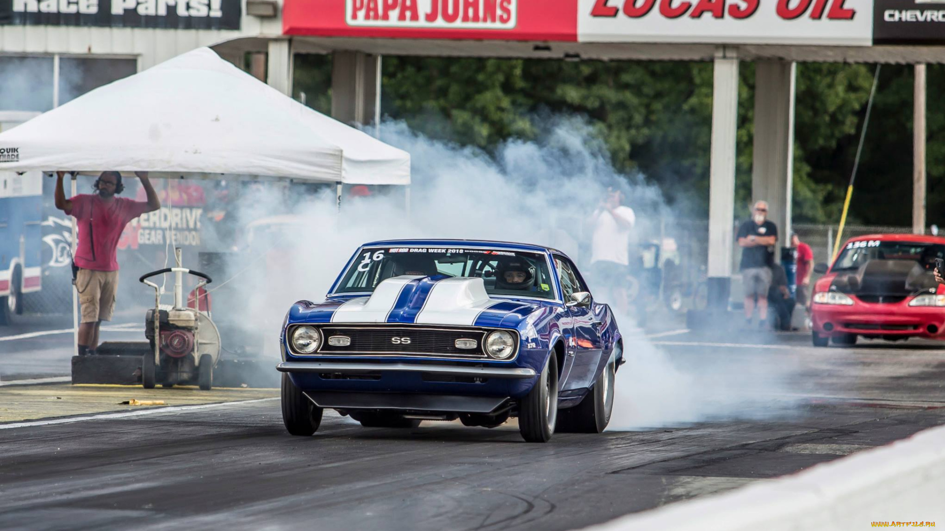 спорт, drag, racing, 1967, camaro, blue, dragster