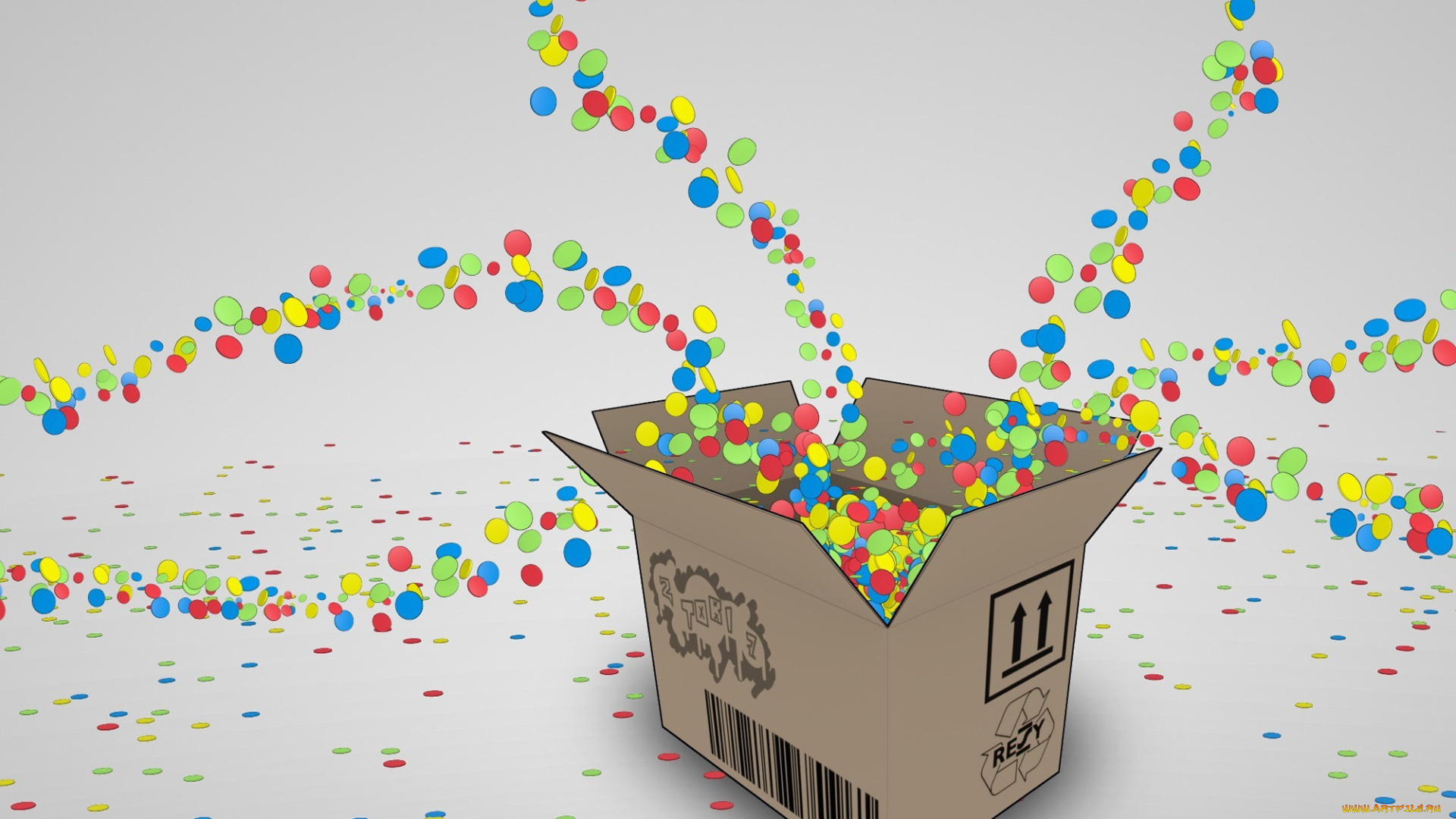 векторная, графика, другое, , other, коробка, ящик, конфетти