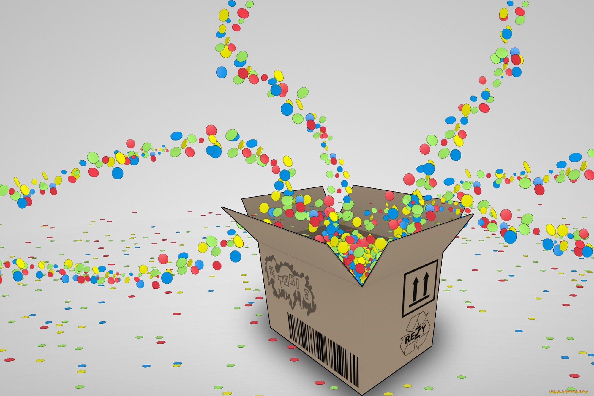 векторная, графика, другое, , other, коробка, ящик, конфетти