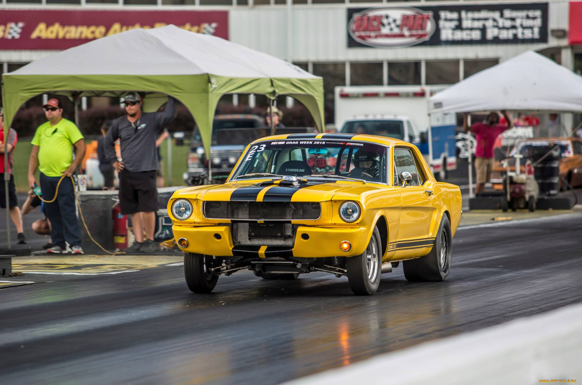 спорт, drag, racing, 1965, mustang, yellow, dragster