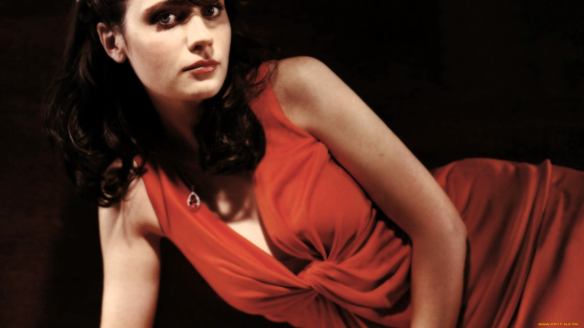 девушки, zooey, deschanel, актриса, шатенка, платье