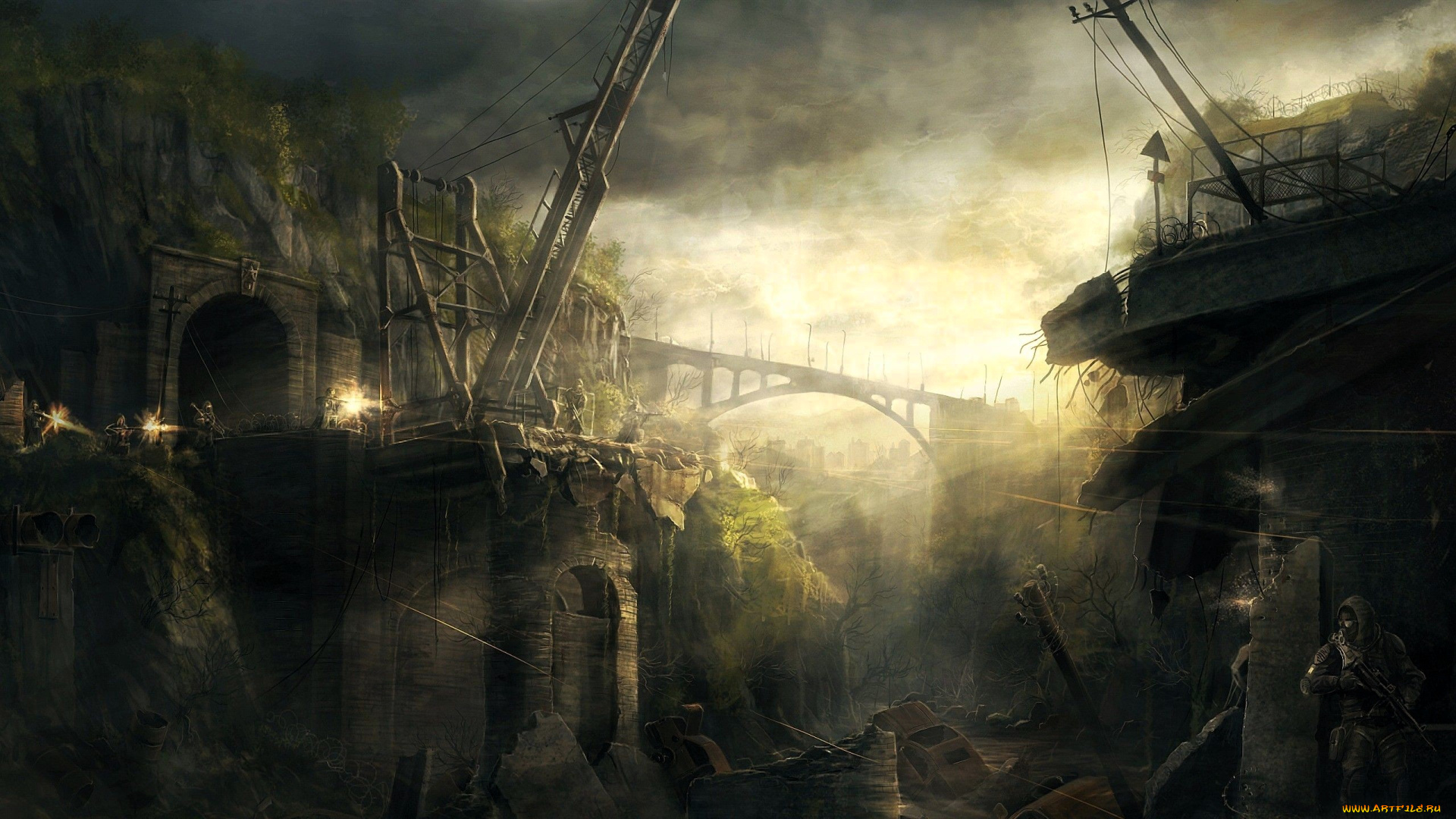 видео, игры, , shadow, of, chernobyl, крепость, мост, механизмы, сталкер, оружие