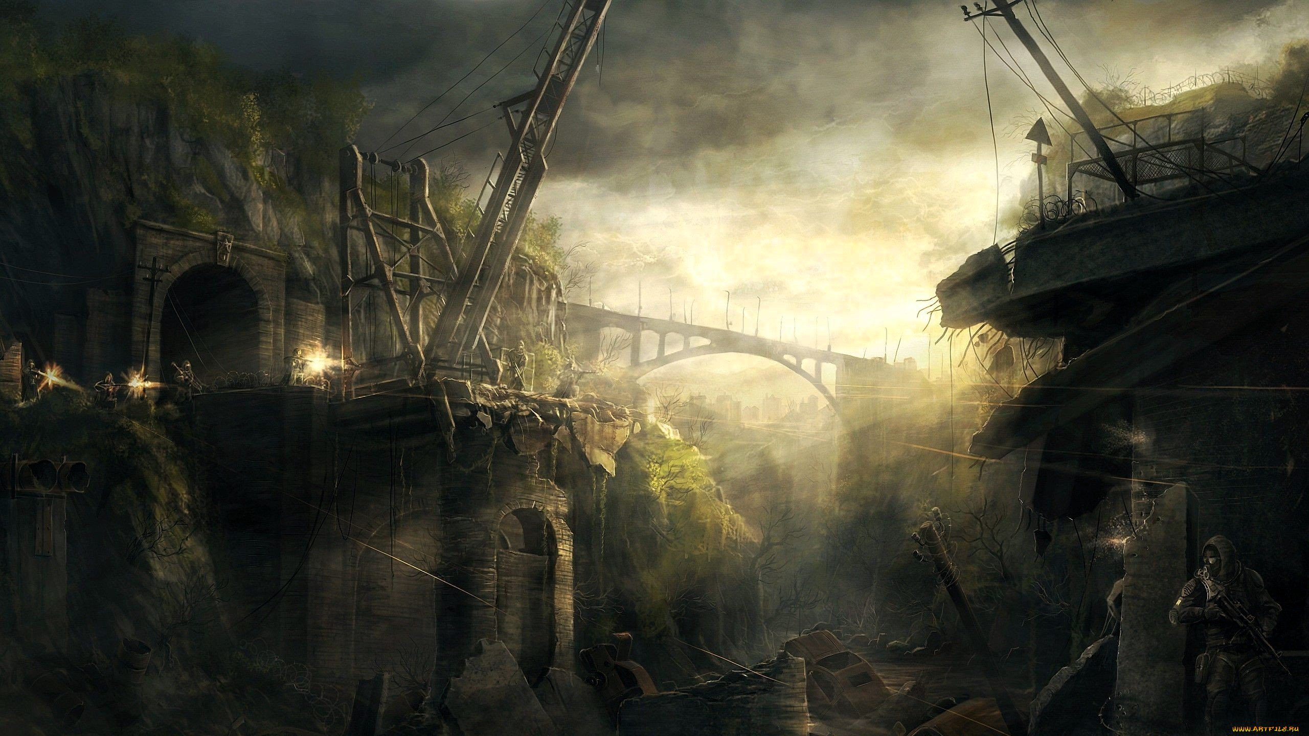 видео, игры, , shadow, of, chernobyl, крепость, мост, механизмы, сталкер, оружие