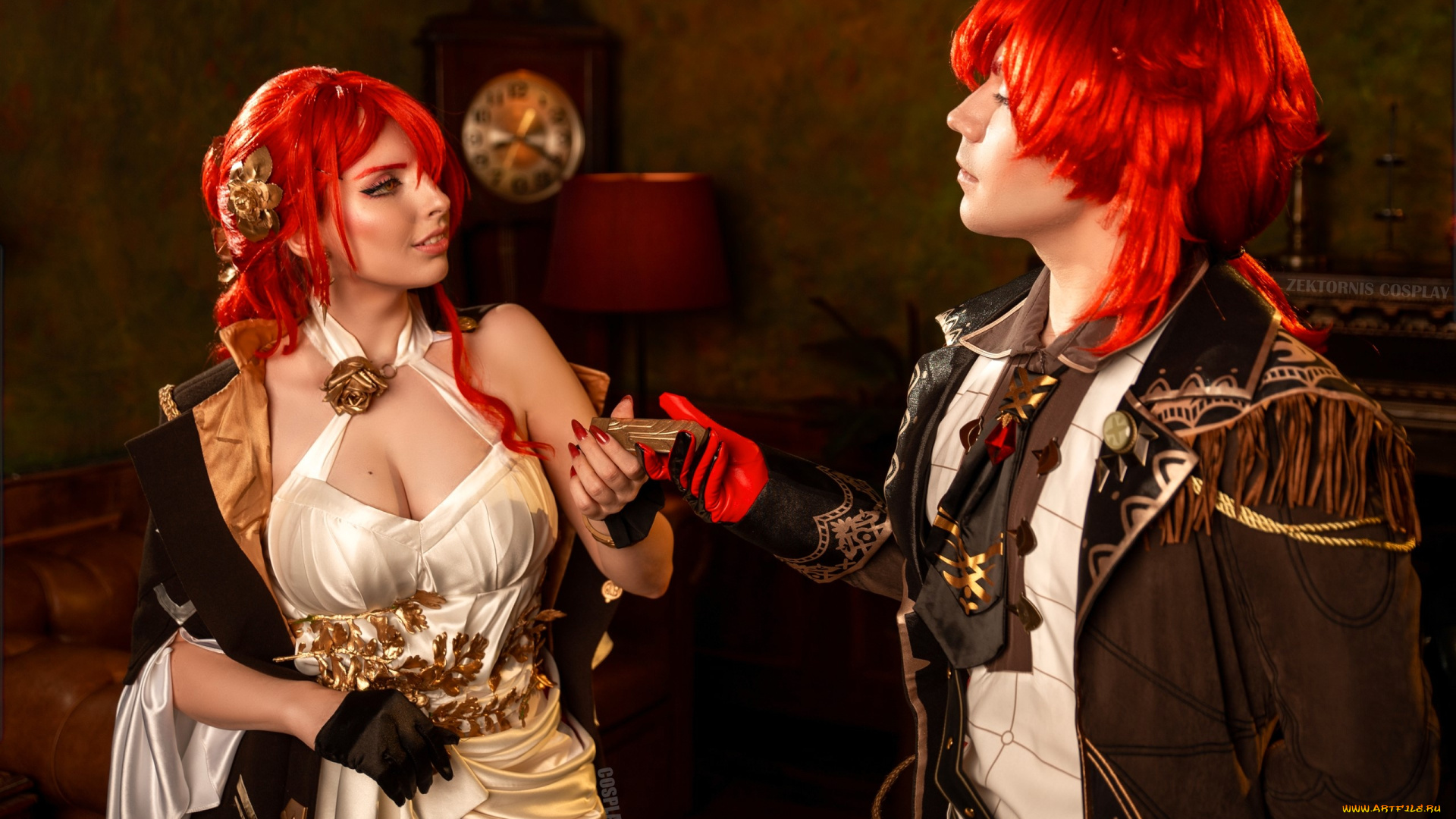 svizee, разное, мужчина, женщина, образы, косплей, наряд, костюмы, пара, диван, часы, торшер