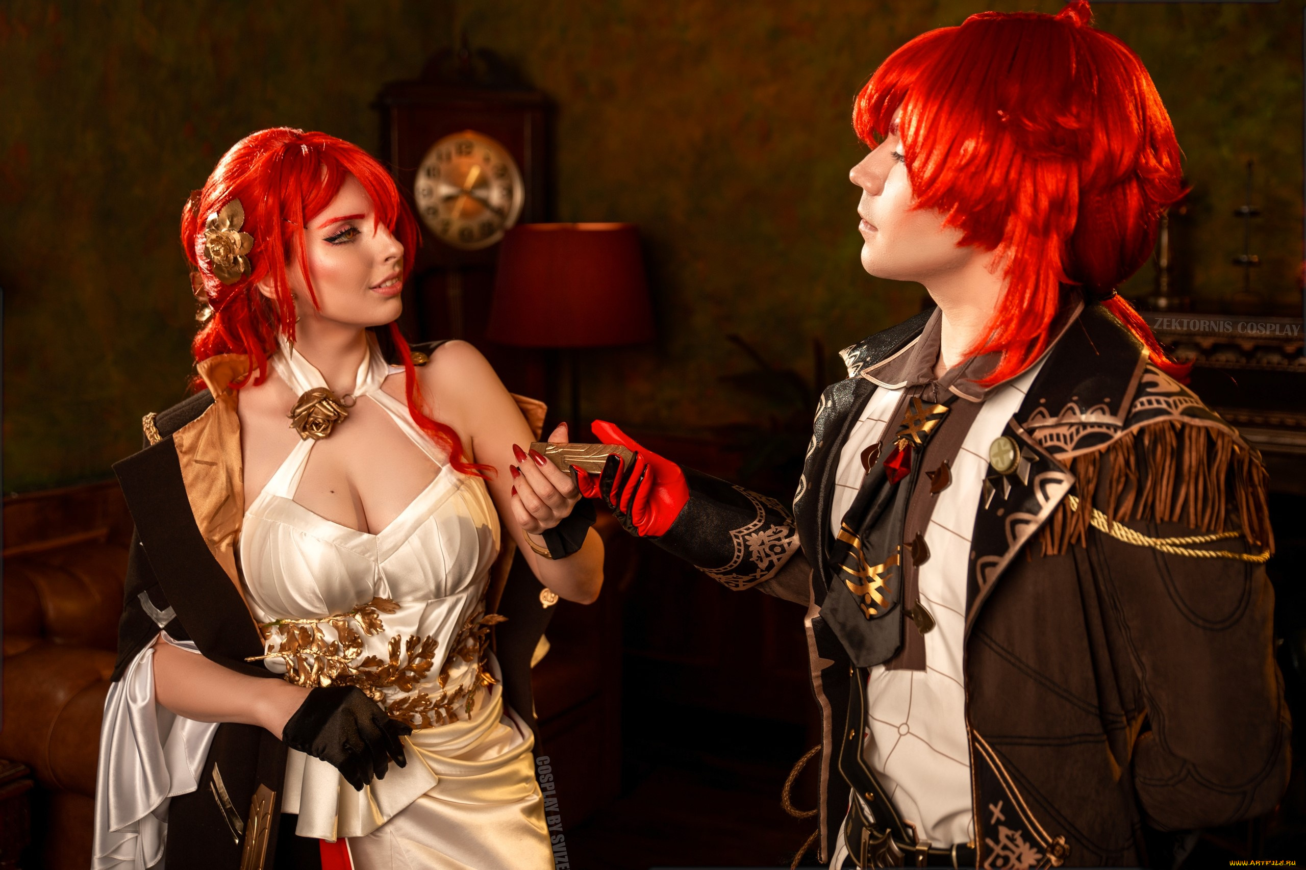 svizee, разное, мужчина, женщина, образы, косплей, наряд, костюмы, пара, диван, часы, торшер