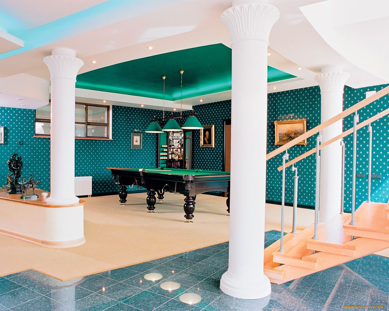 интерьер, бильярдная