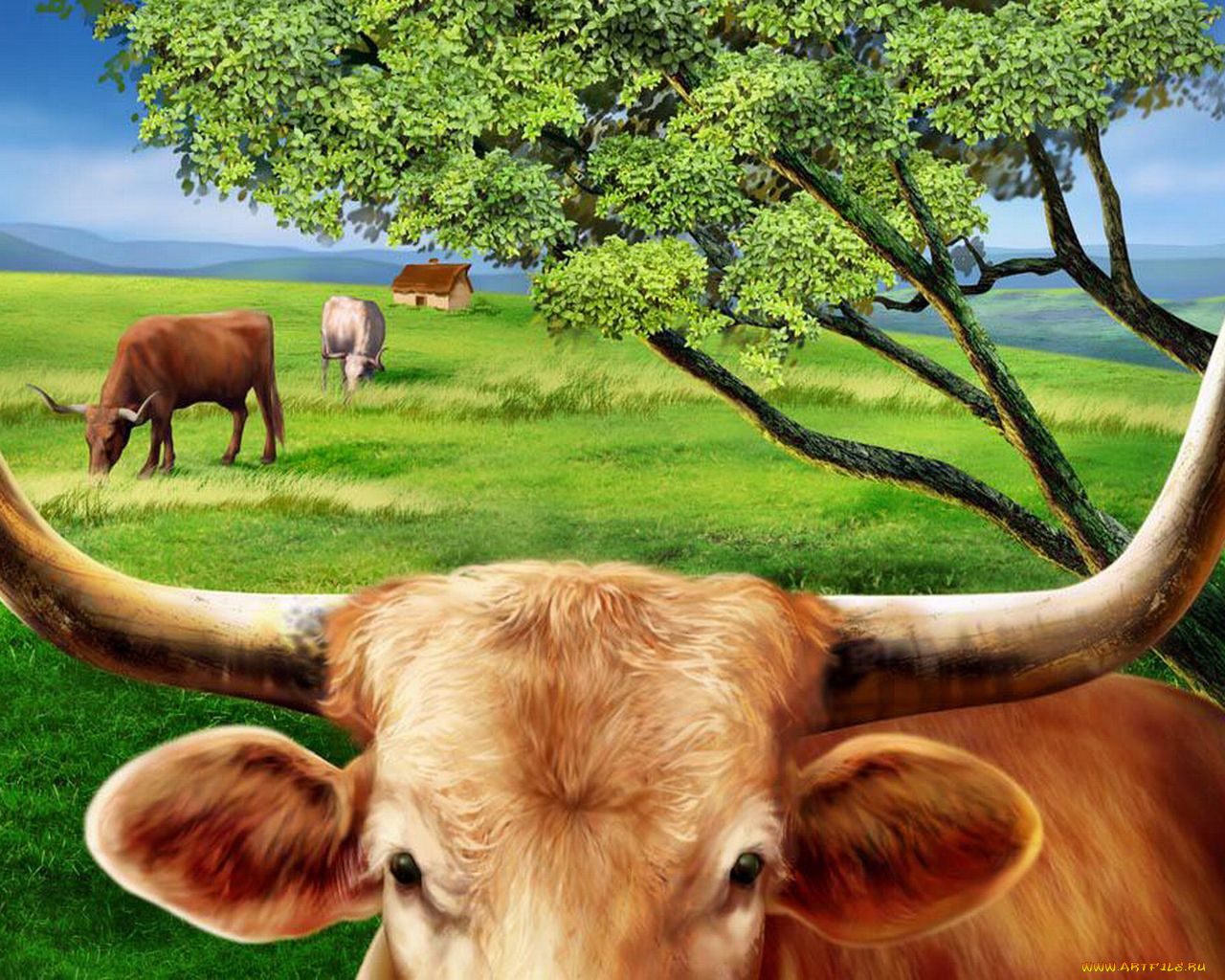 рисованные, животные