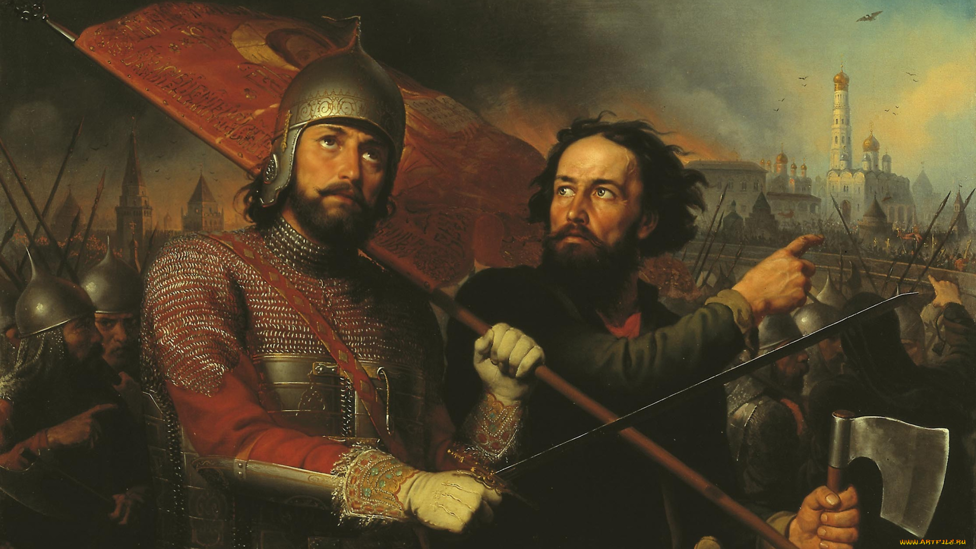 скотти, минин, пожарский, рисованные, михаил