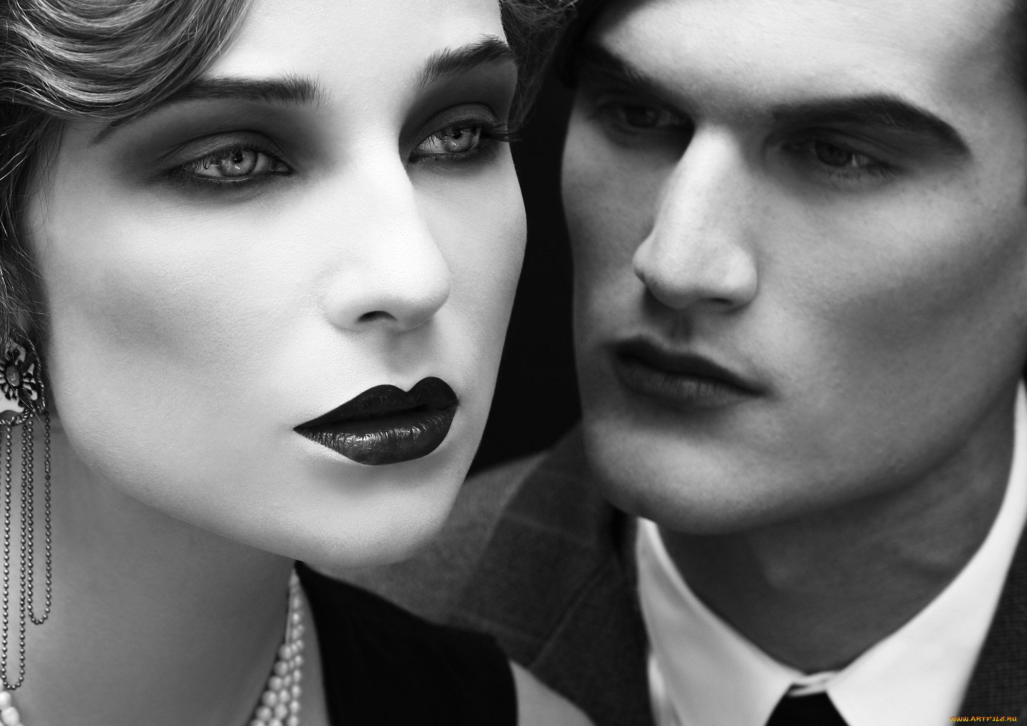разное, мужчина, женщина, лица, черно-белый