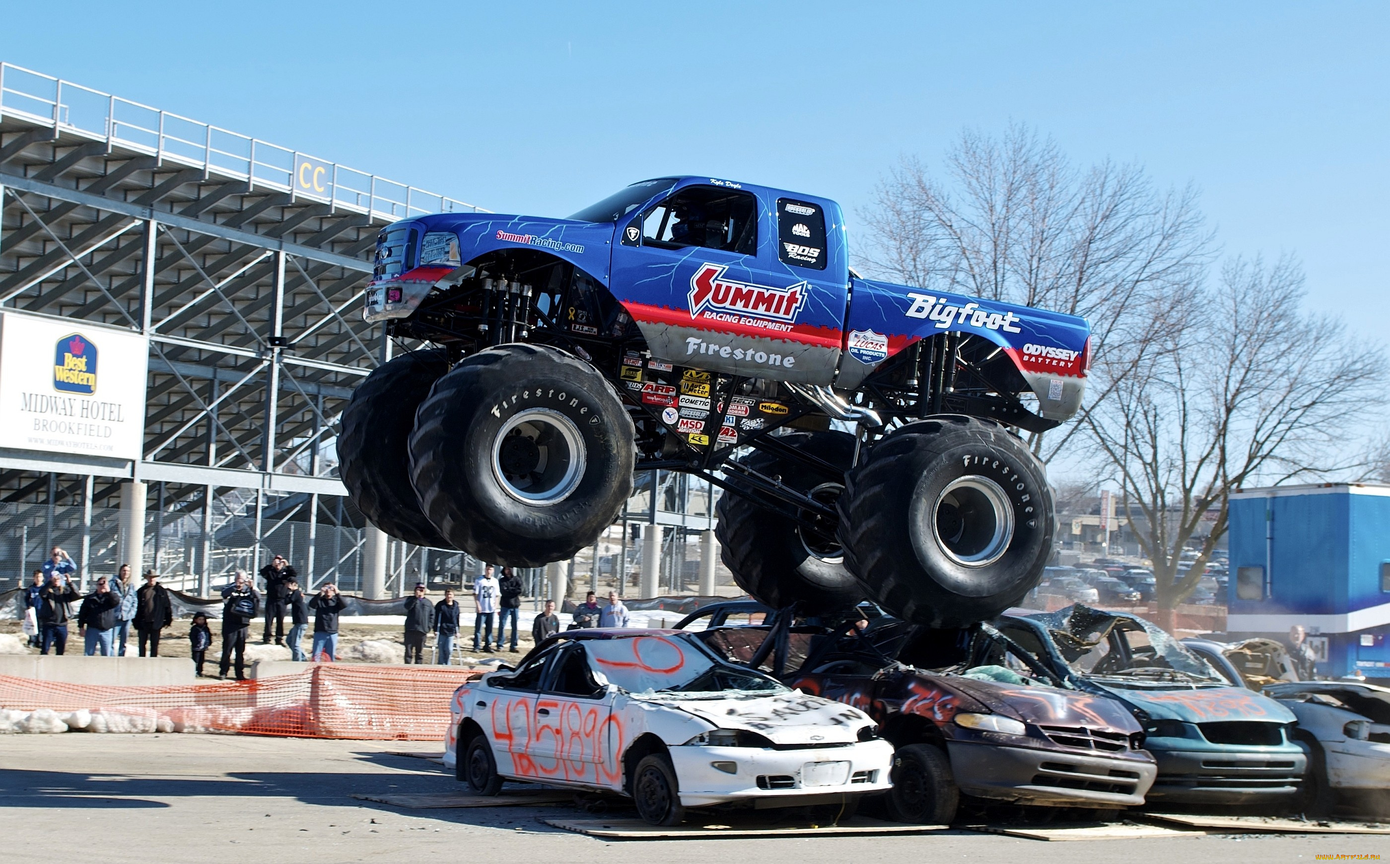 спорт, big, foot, полет, колеса