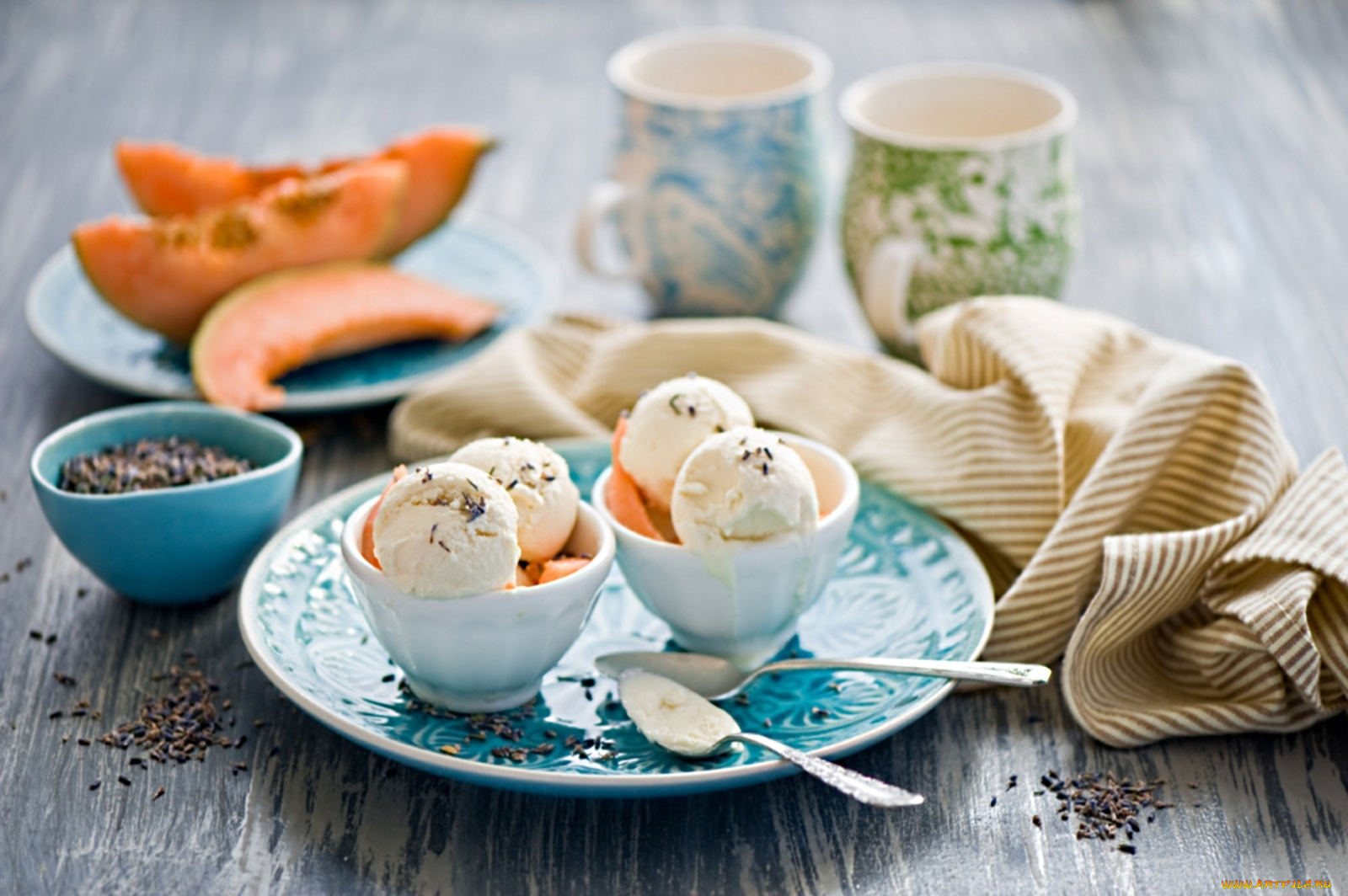 еда, мороженое, десерты, дыня