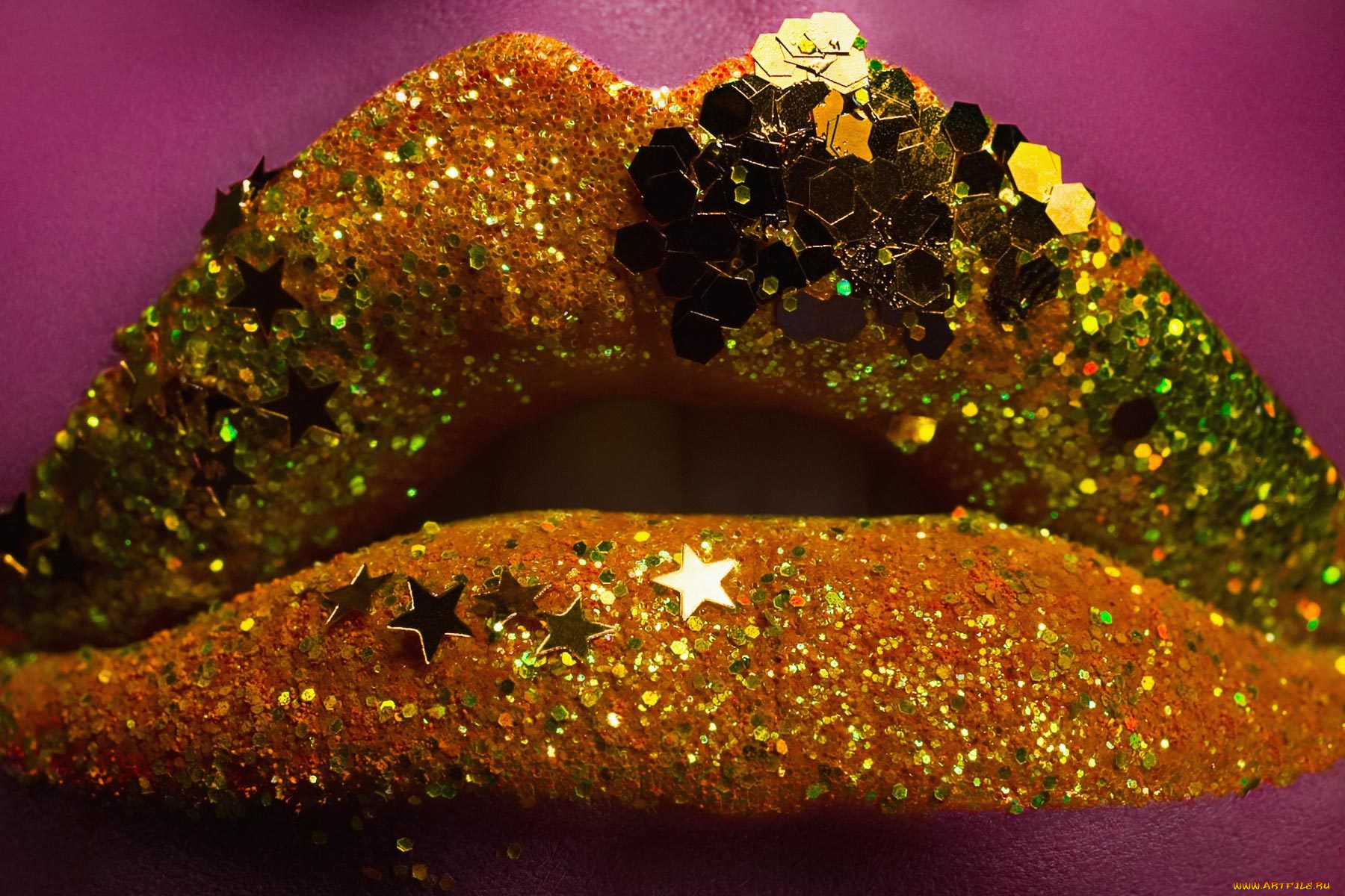 разное, губы, блестки, оранжевый