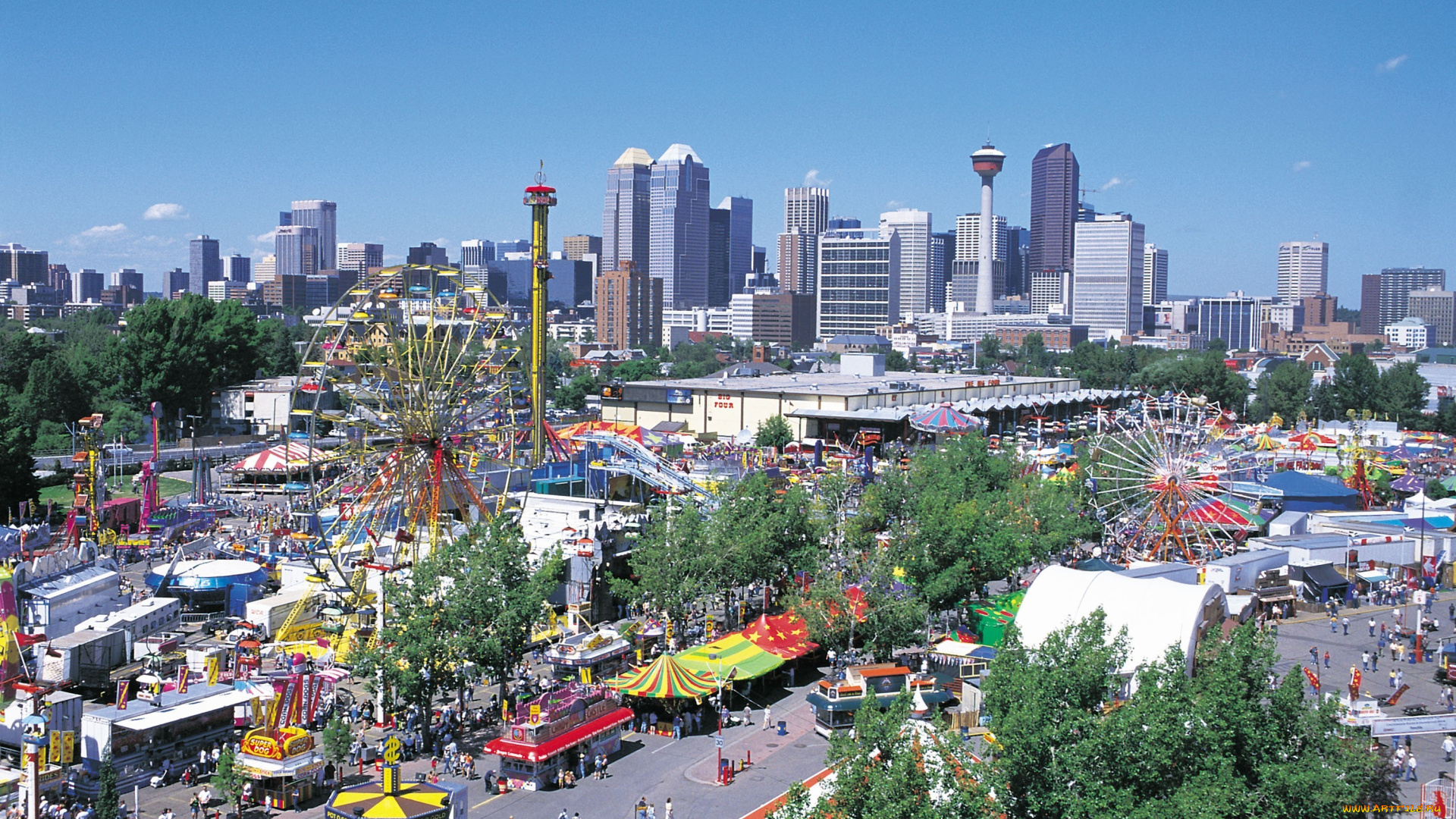 города, панорамы, canada, calgary, city