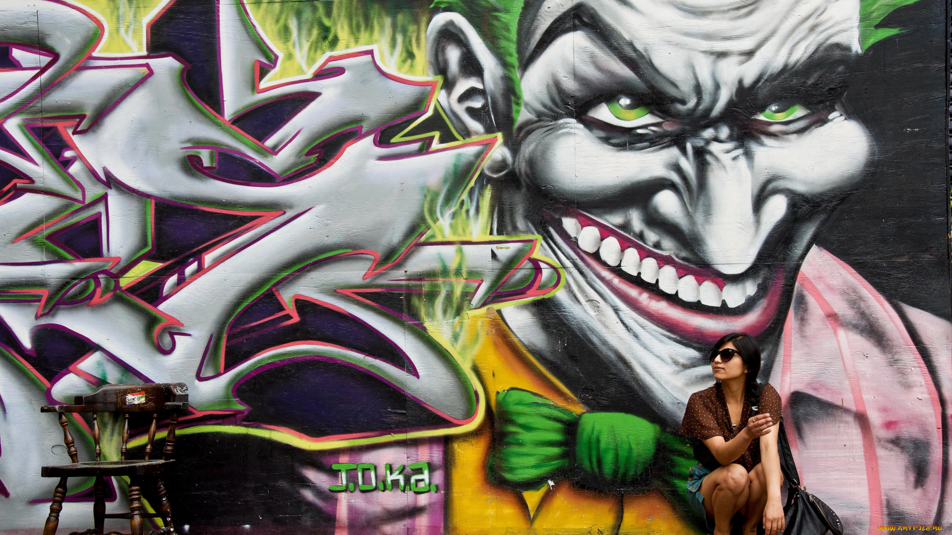 разное, граффити, персонаж, джокер, рисунок