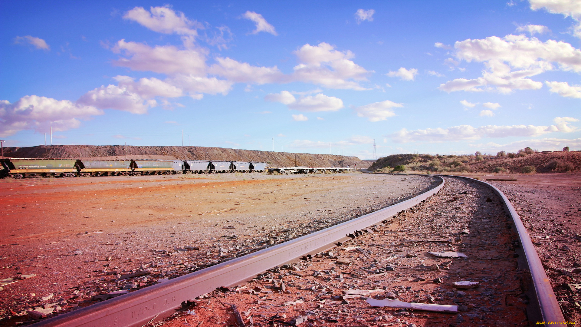 разное, транспортные, средства, магистрали, вагоны, рельсы, облака