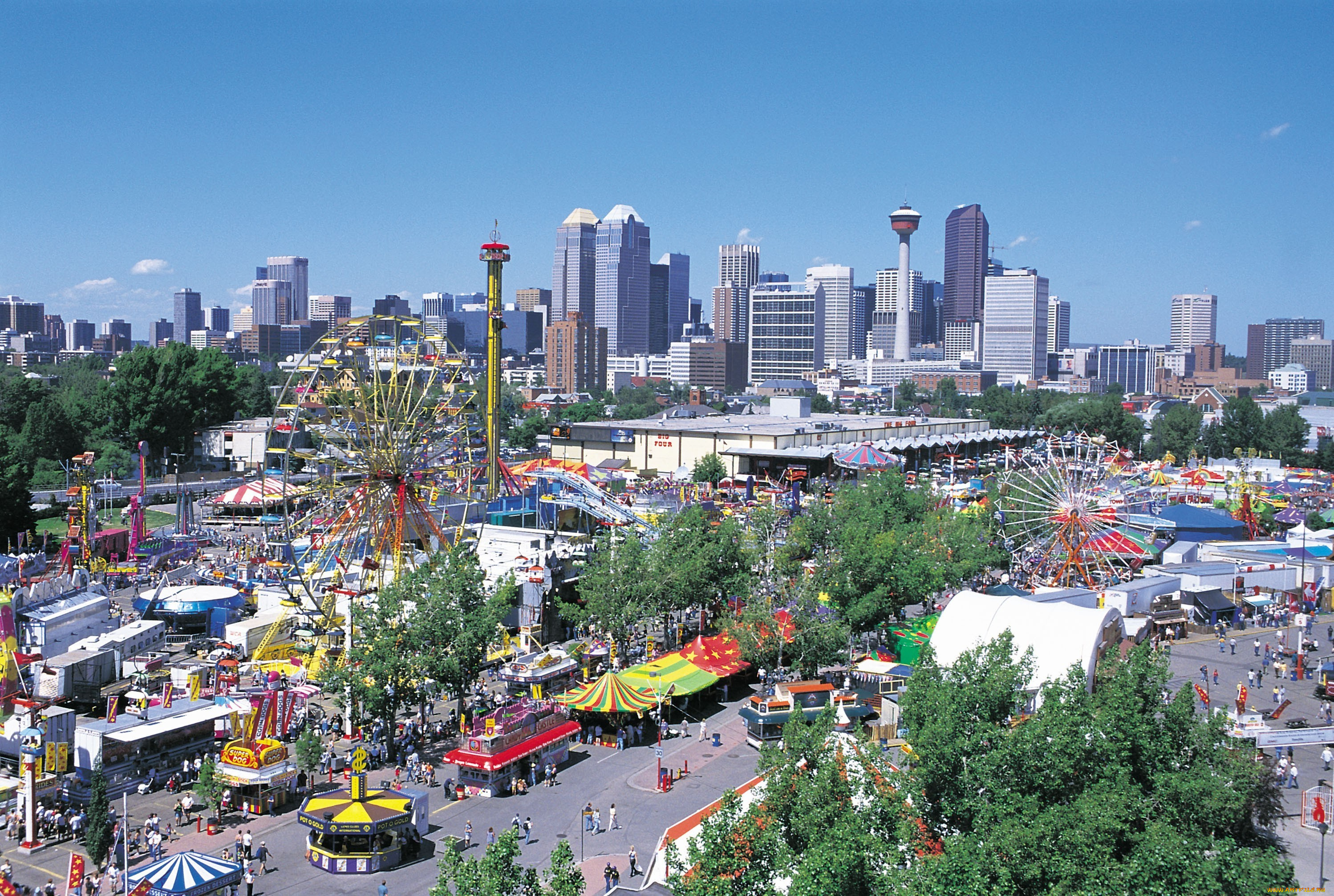 города, панорамы, canada, calgary, city