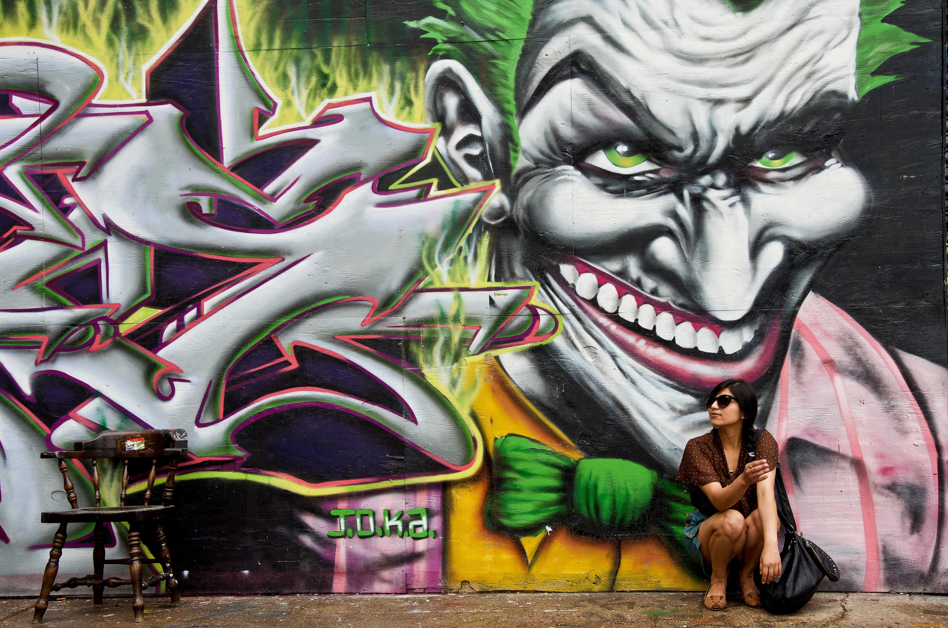 разное, граффити, персонаж, джокер, рисунок