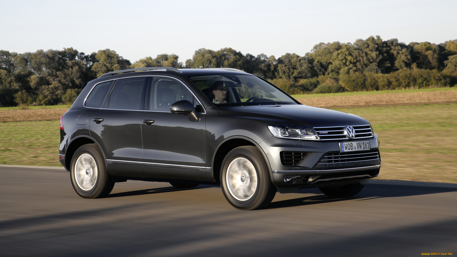 автомобили, volkswagen, темный, 2014г, hybrid, touareg