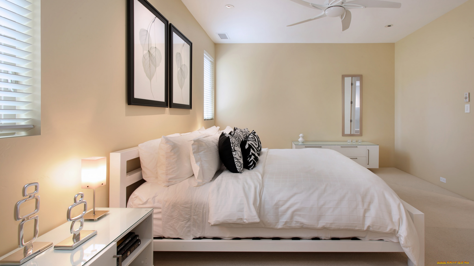 интерьер, спальня, стиль, светильник, люстра, подушки