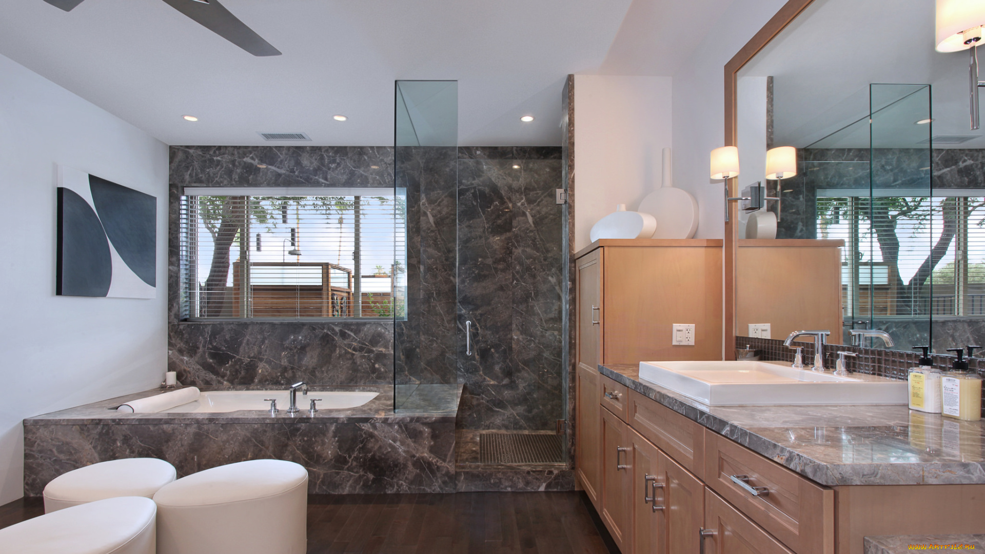 интерьер, ванная, и, туалетная, комнаты, дизайн, стиль, ванная