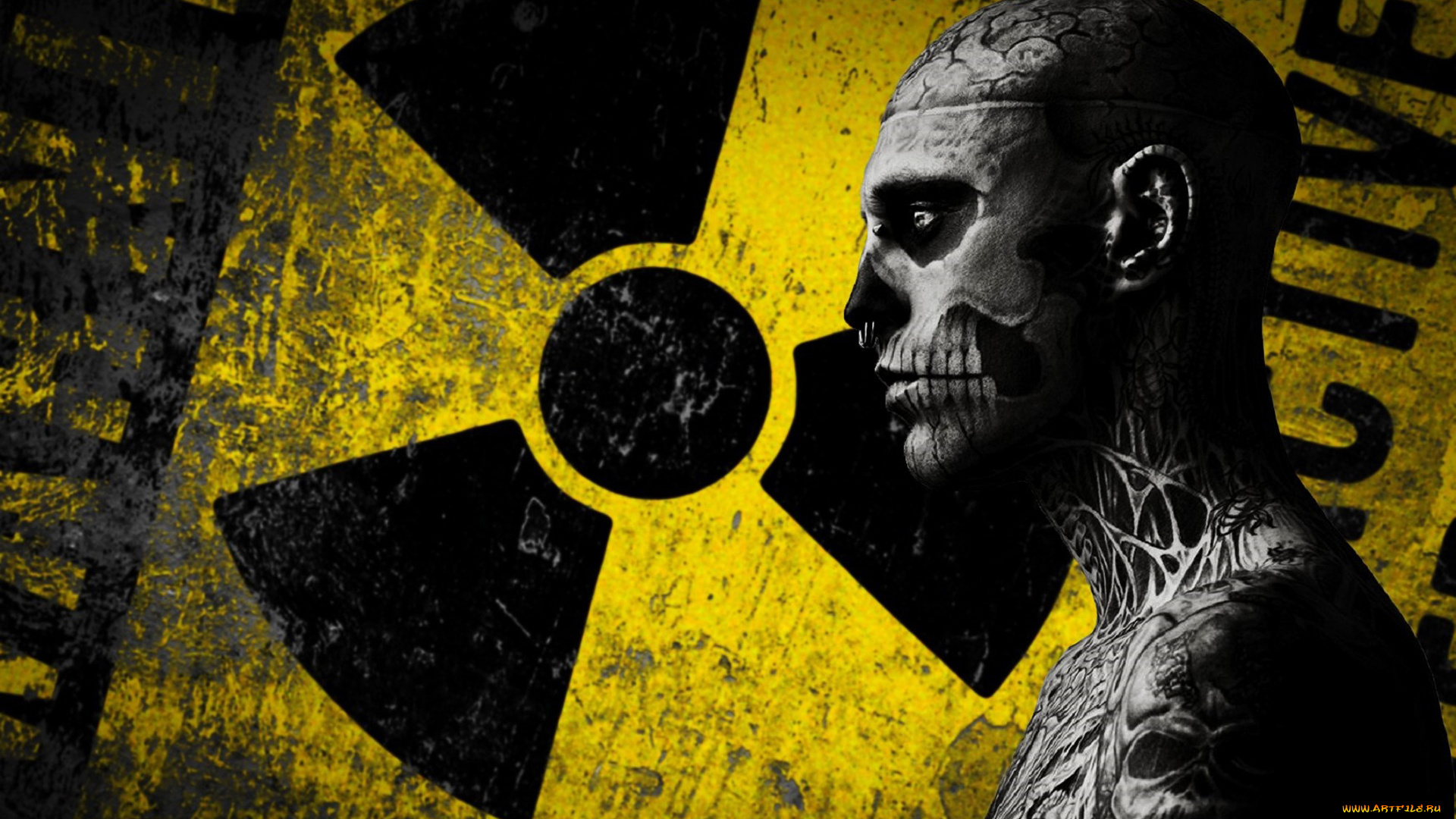 мужчины, rick, genest, татуировки, знак, парень, rick, genest, радиация, профиль