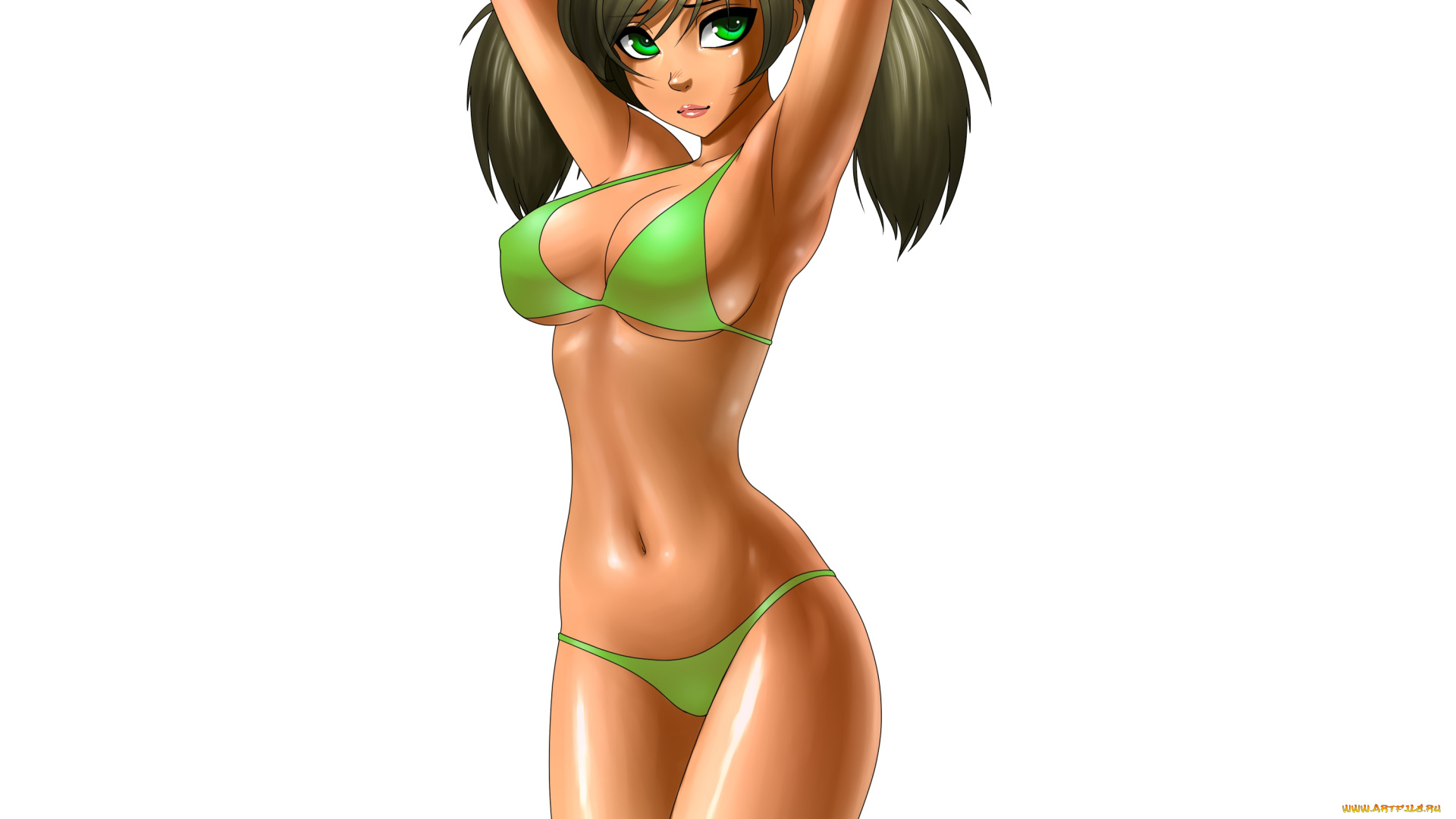 рисованные, люди, фон, взгляд, девушка