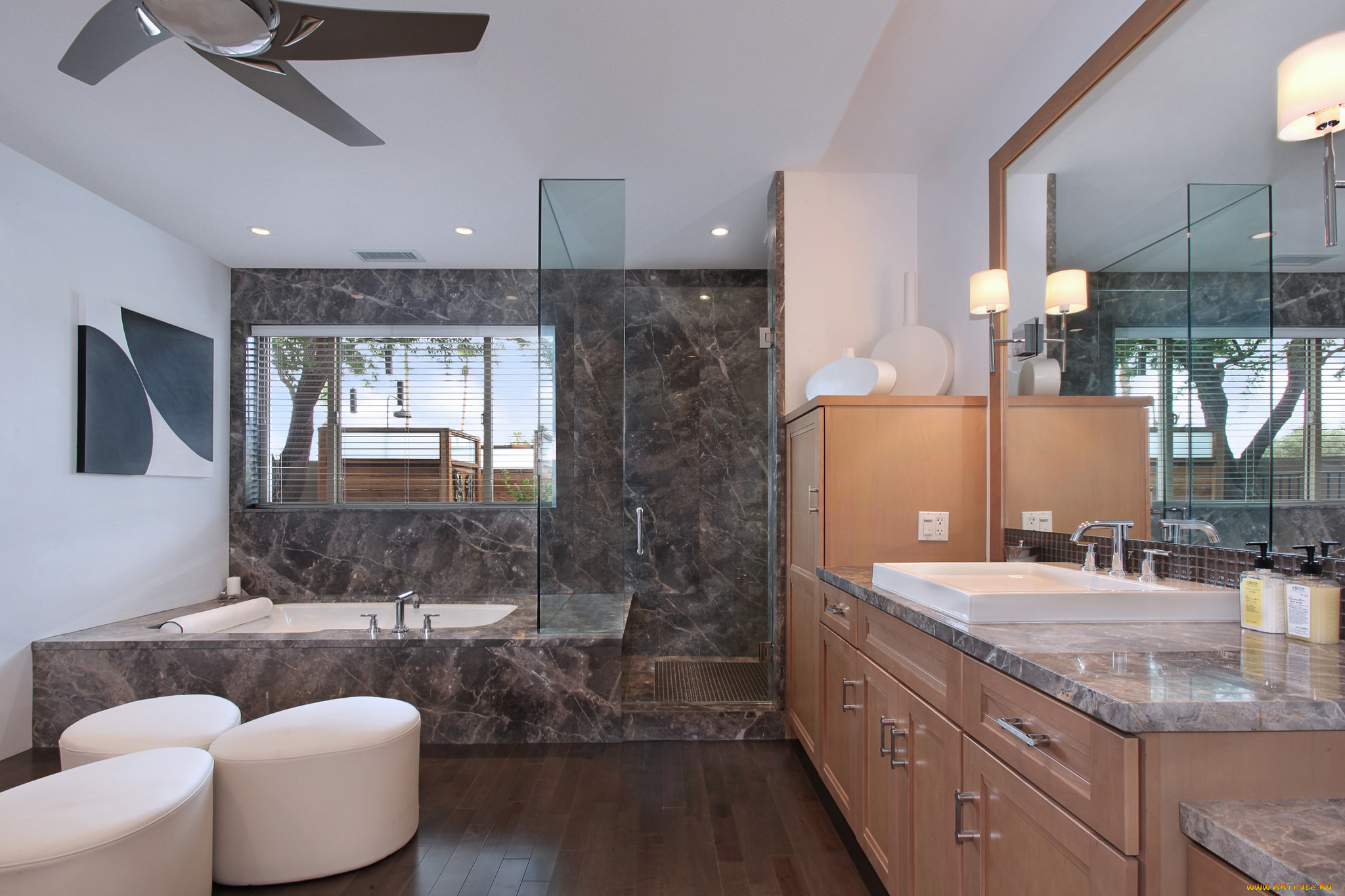 интерьер, ванная, и, туалетная, комнаты, дизайн, стиль, ванная