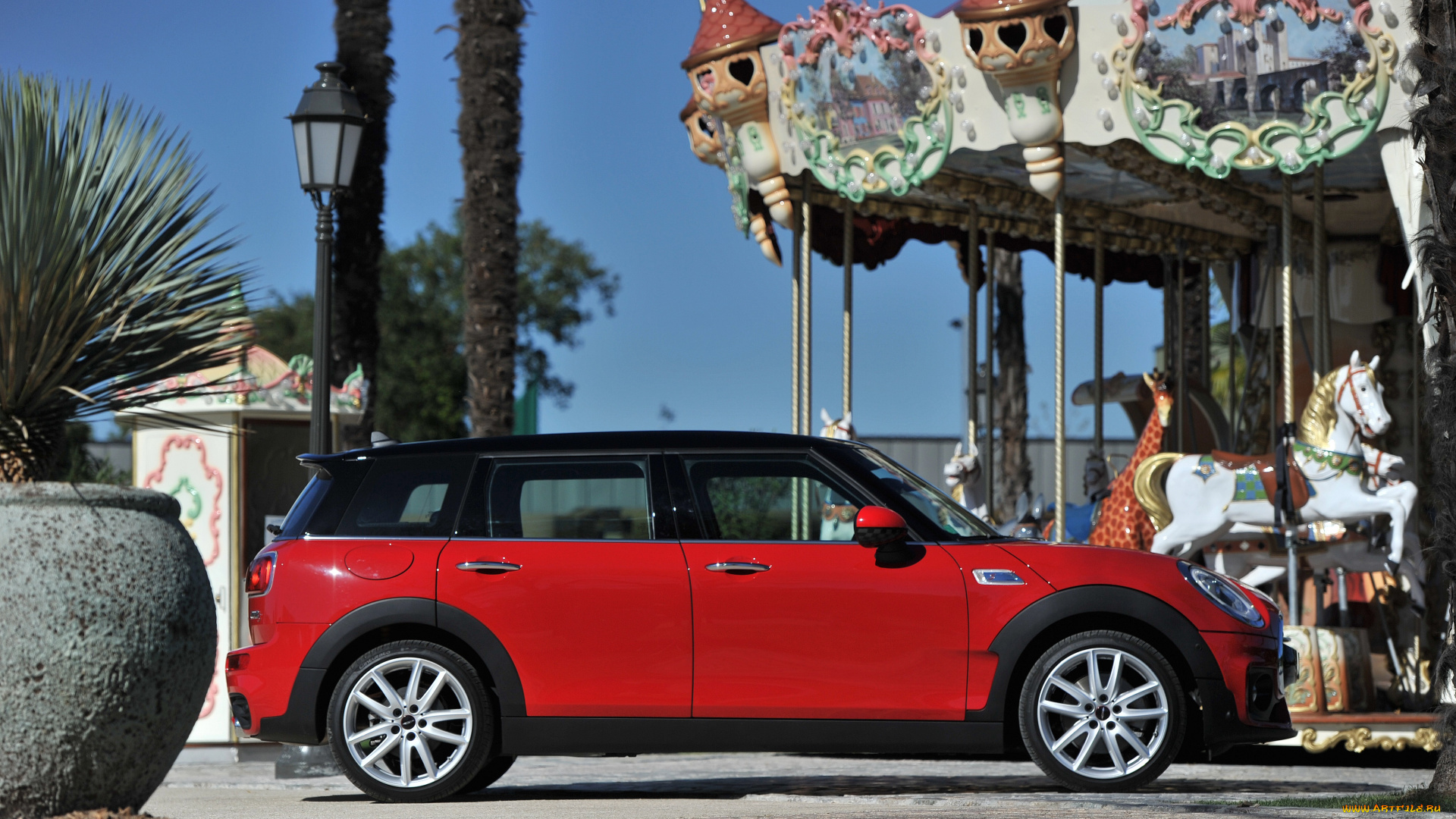 автомобили, mini, cooper, s, f54, john, clubman, package, красный, 2015г, works