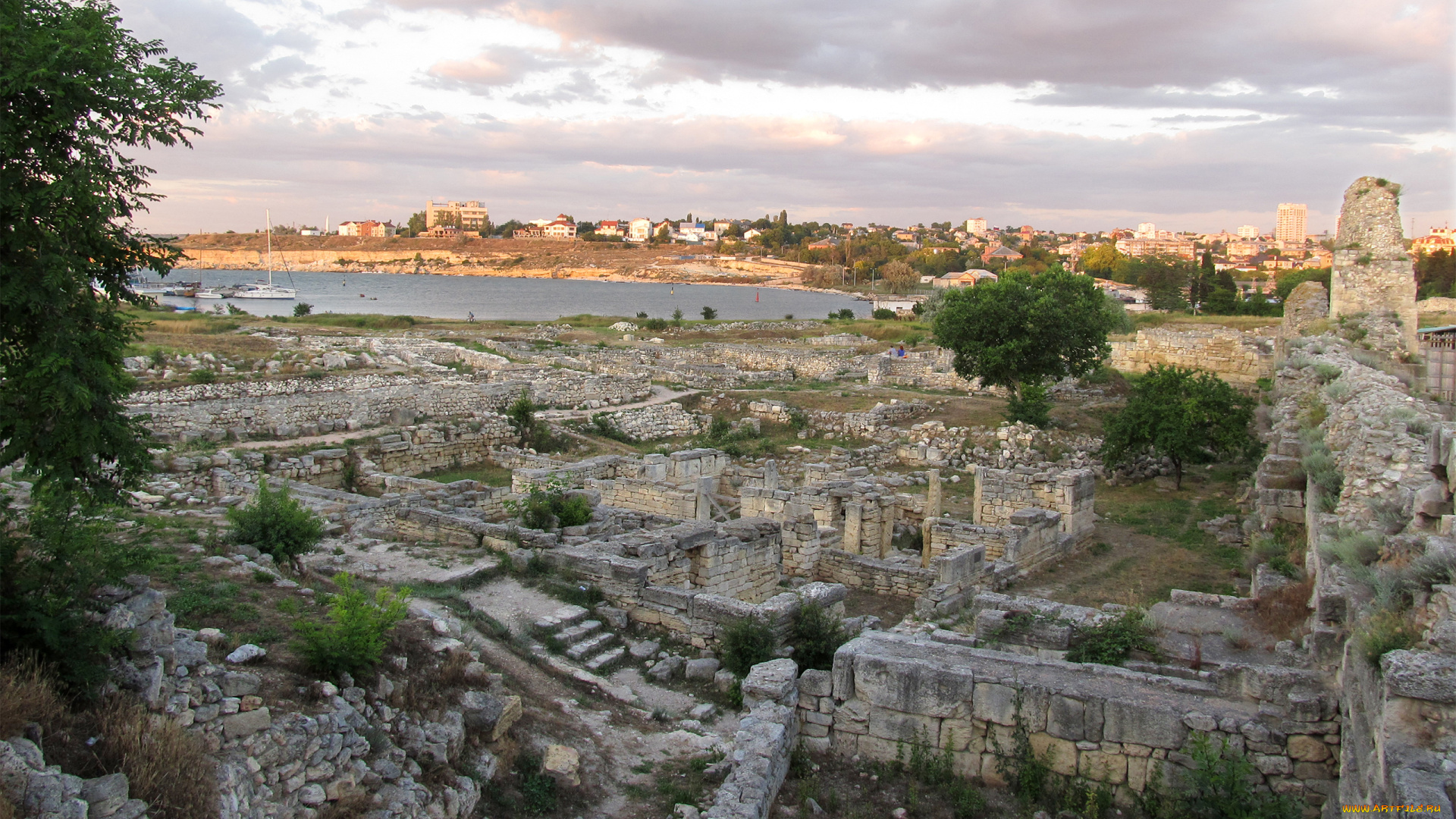 херсонес, города, -, исторические, , архитектурные, памятники, крым, руины, панорама, камни