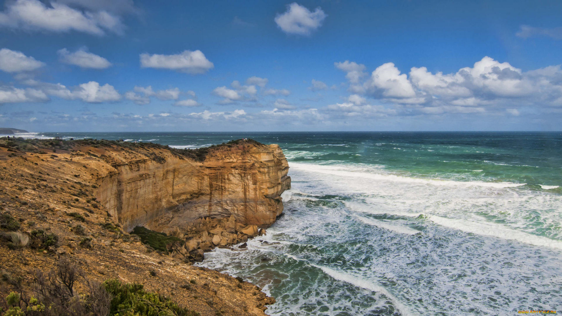природа, побережье, пляж, океан, скалы