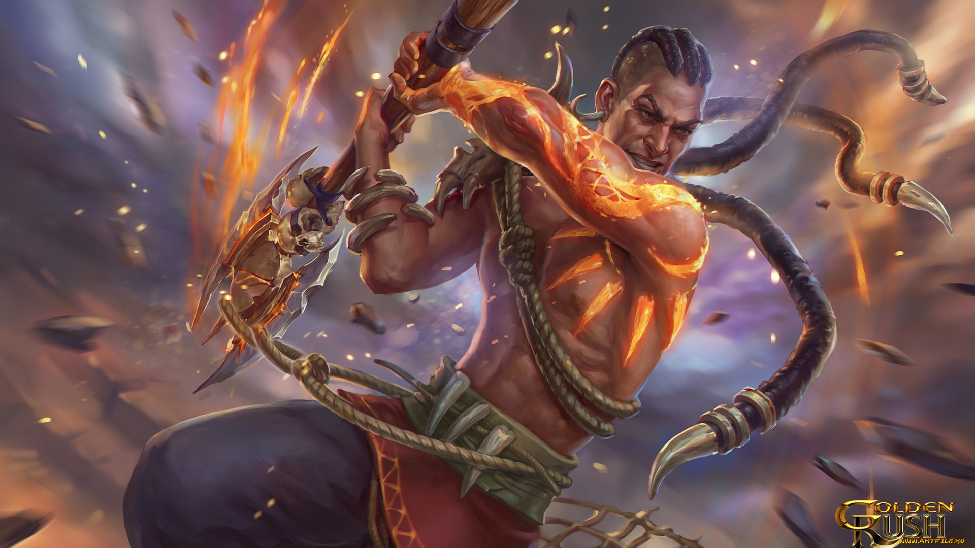 видео, игры, -, golden, rush, golden, rush, savage, топор, воин, ярость, атака, мужчина