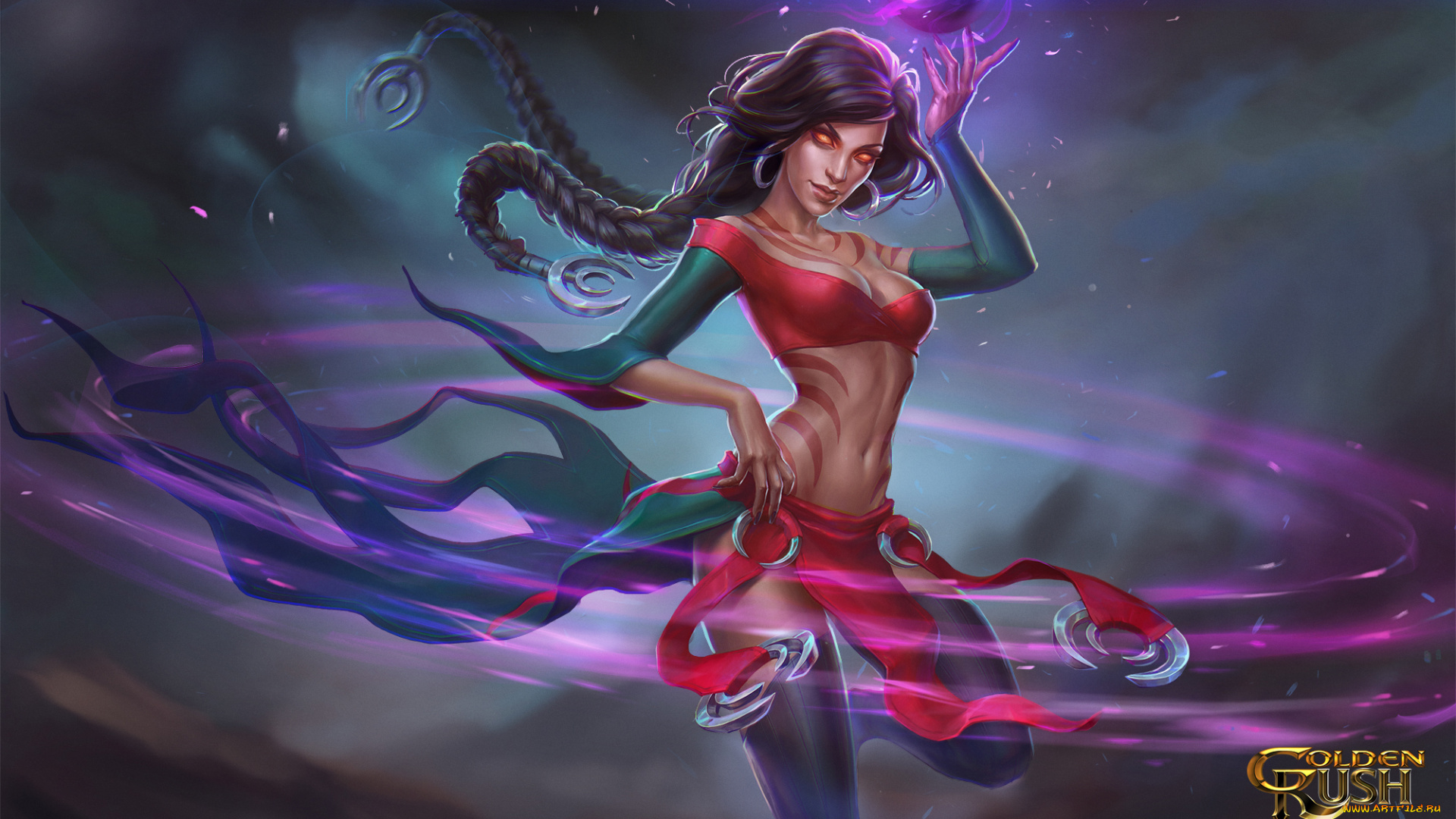 видео, игры, -, golden, rush, golden, rush, witch, магия, девушка, красота, взгляд