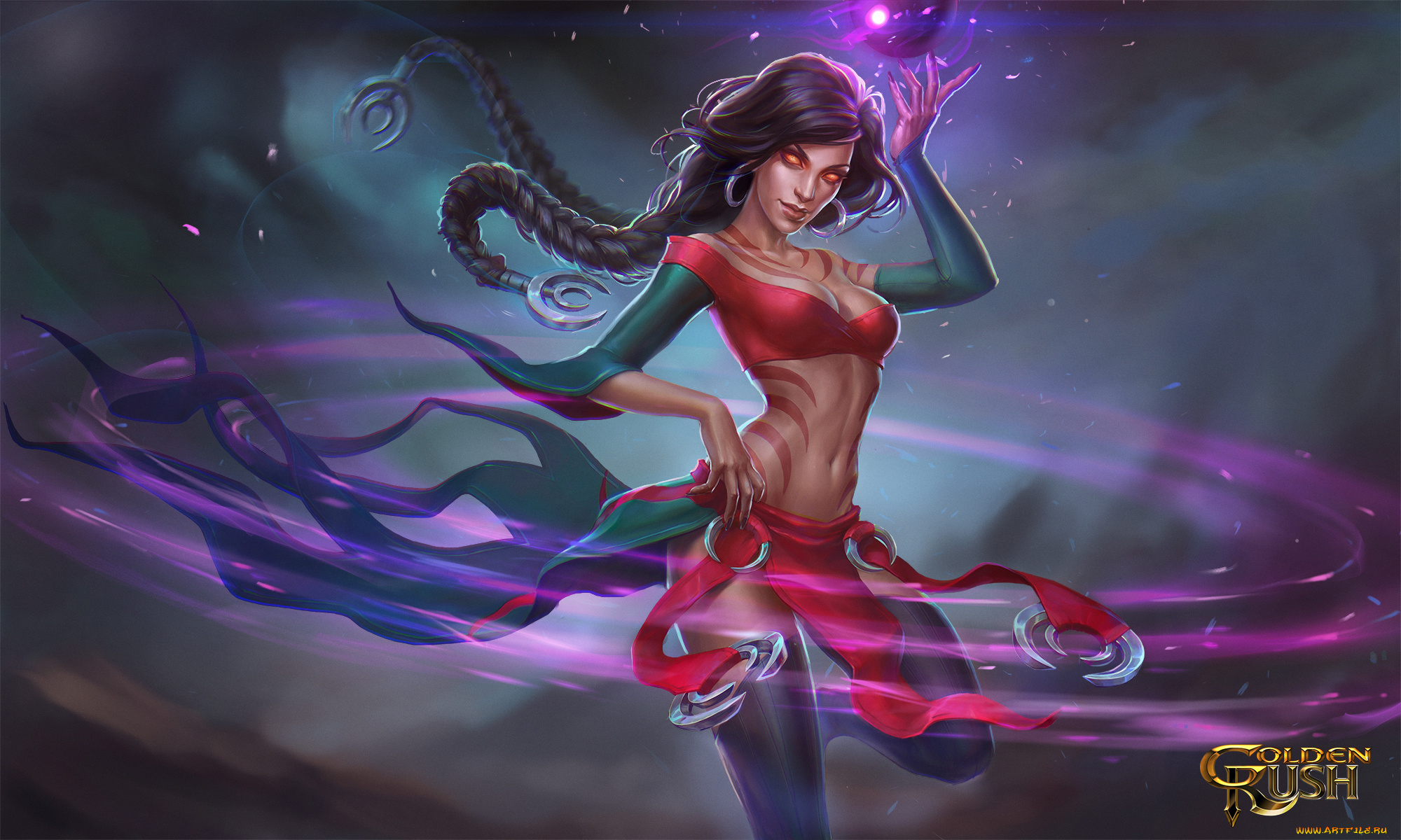 видео, игры, -, golden, rush, golden, rush, witch, магия, девушка, красота, взгляд