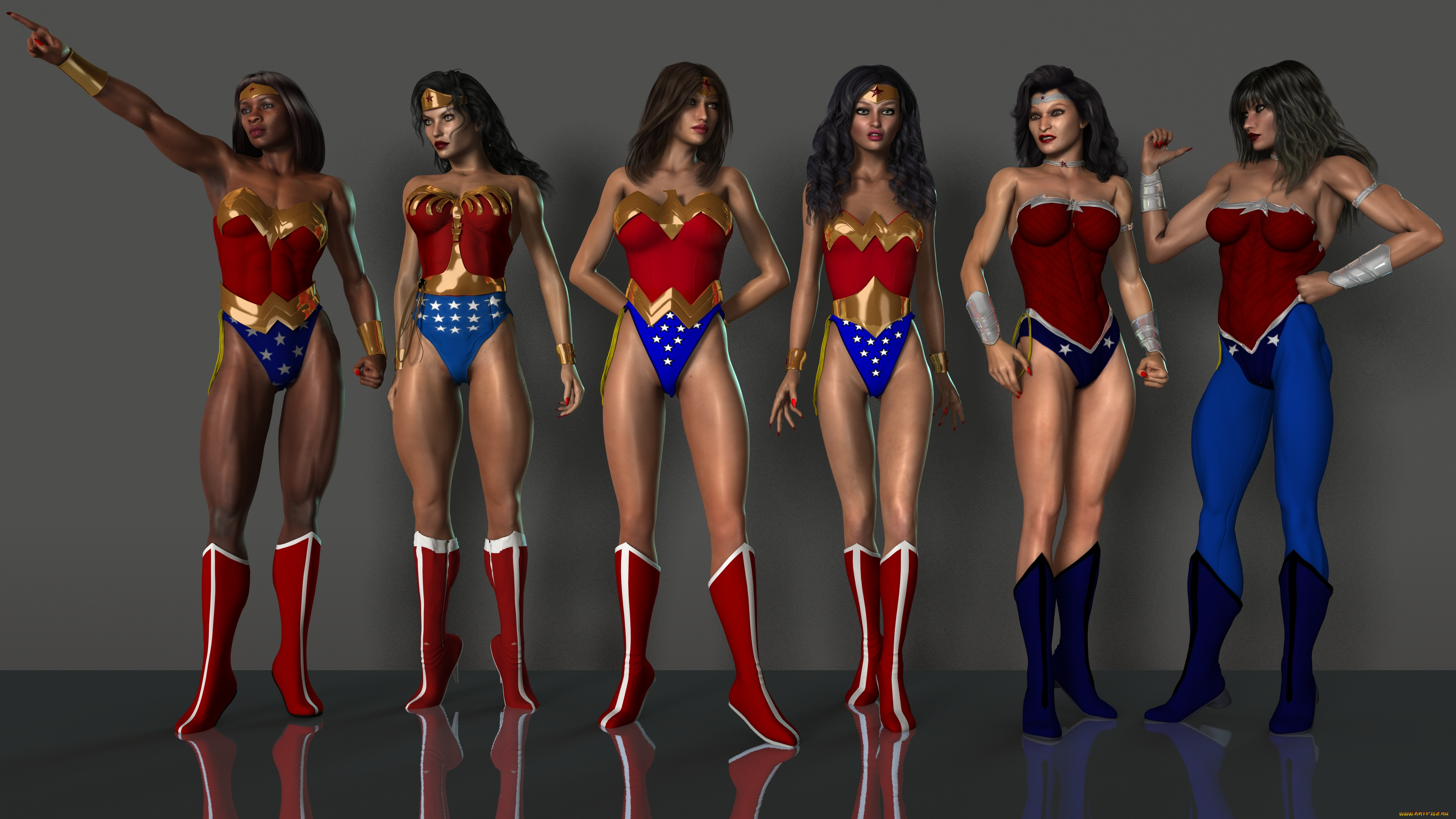 3д, графика, люди, , people, девушки, супермены, фон, взгляд