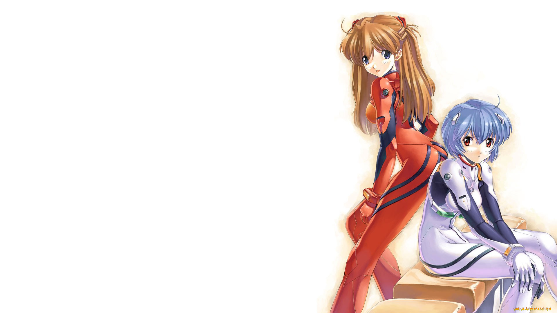 аниме, evangelion, фон, взгляд, девушки