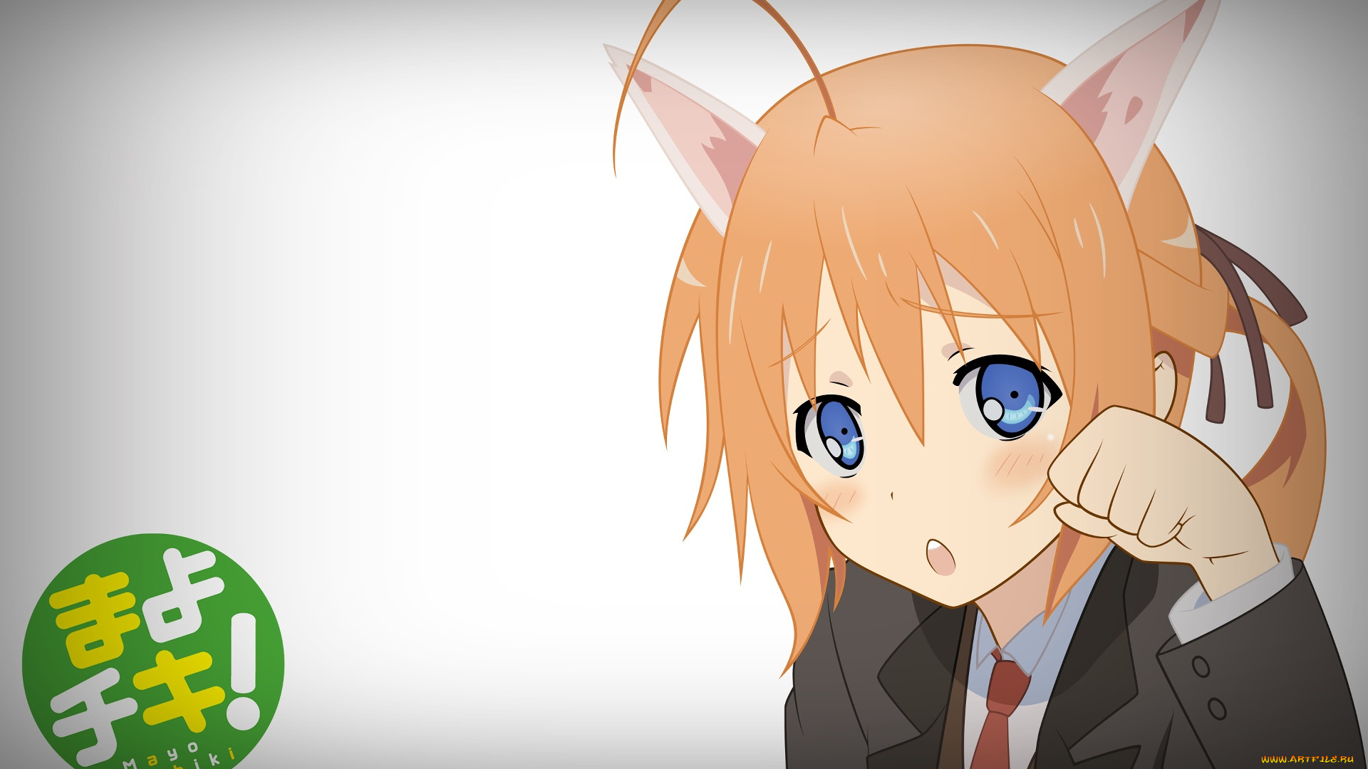 аниме, mayo, chiki, взгляд, девушка, фон