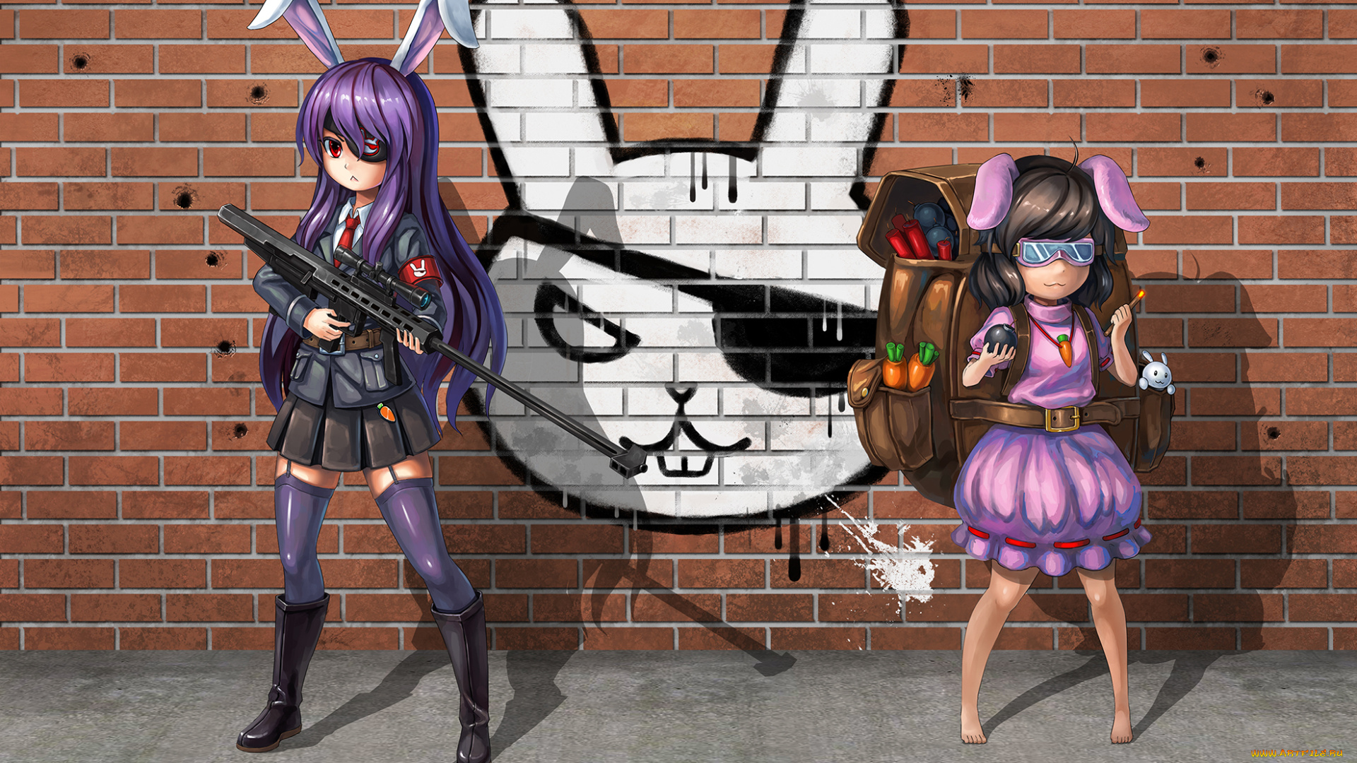 аниме, оружие, , техника, , технологии, взгляд, девушки, фон