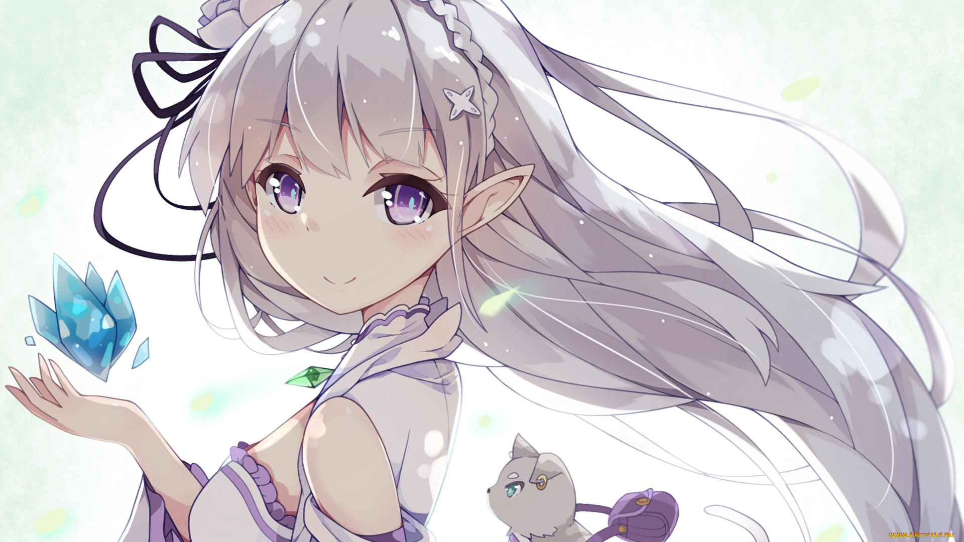 аниме, re, , zero, kara, hajimeru, isekai, seikatsu, фон, девушка, взгляд