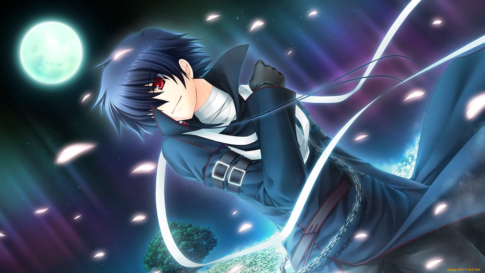 аниме, rewrite, фон, взгляд, парень